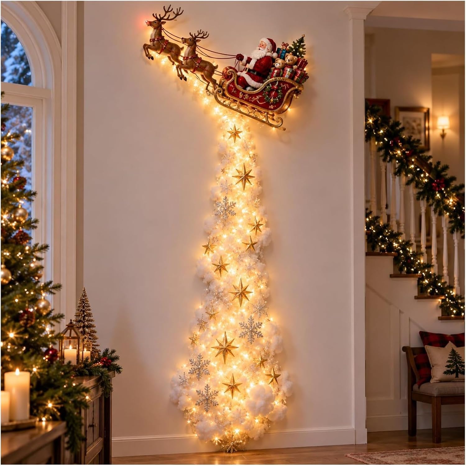 Christmas Magic Trail Wall Light, LED Cascading Christmas Wall Decor (G)
