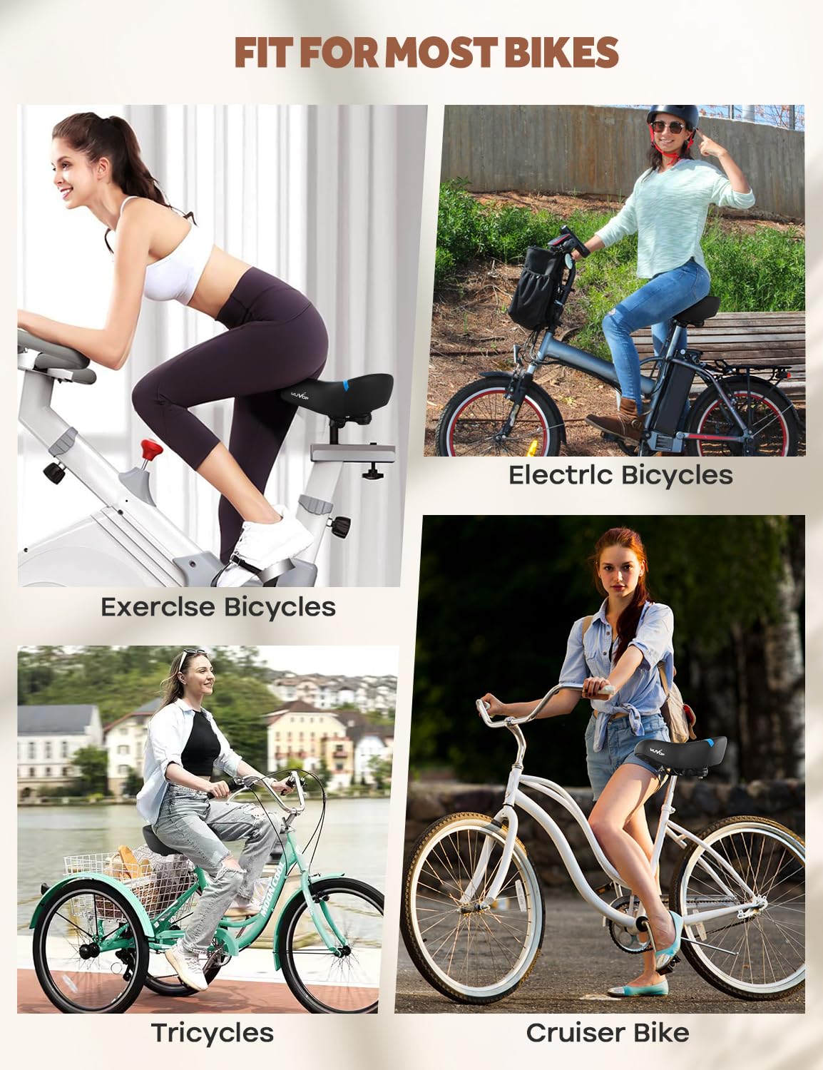 Ponadwymiarowe siodełko rowerowe Peloton, wygodne siodełko rowerowe dla mężczyzn i kobiet, bardzo szerokie siodełko, kompatybilne z Peloton, Echelon, Exercise, Electric, Cruiser Bikes, niebieskie