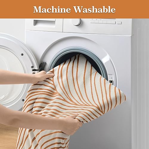 Miniatura 7 de Funda de sofá bohemia lavable para sofá modular, funda reversible para sofá de 2 o 3 cojines, protector de muebles apto para mascotas (1# naranja,