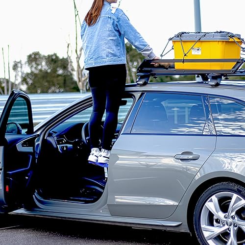 Miniatura 6 de TOOENJOY Escalón Universal de Puerta de Automóvil de Aluminio con Ajuste de 5 Velocidades, Pedal de Apoyo para Ambos Pies para Pestillo de Puerta