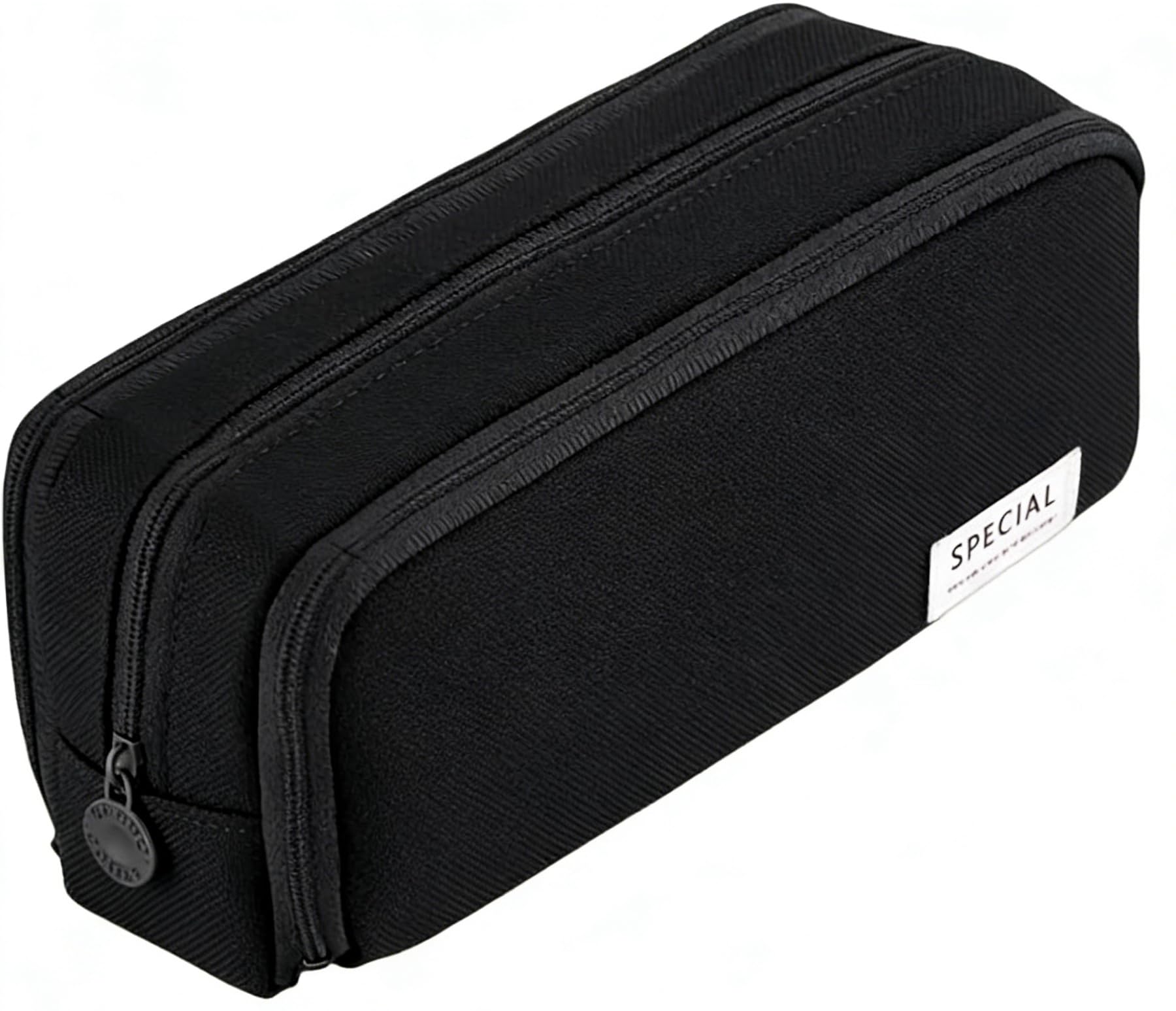 Pencil Case & Cute Pencil Case, Large Capacity 3-Compartment Pen Bag for School, Teen Girl Boy Men Women - 1 Piece (Black)