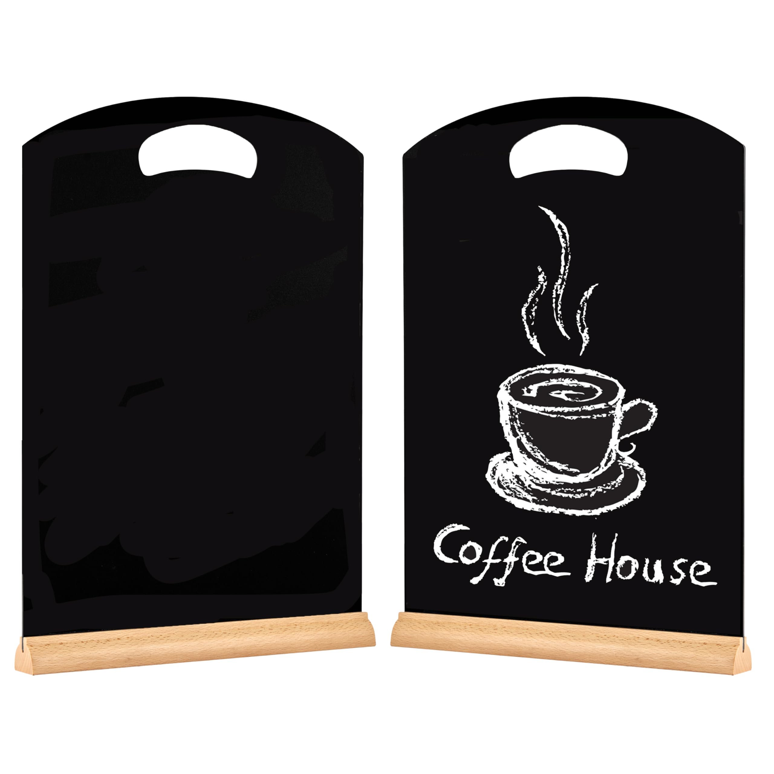 A3 Letreros de Pizarra, 2 PCS Pizarras con Soporte, Pizarra Negra | Doble cara Pizarras Decorativas con Madera, Cartel Pizarra Pequeña, Tableros de Tiza Para Menú, Bodas, Restaurante, Cafe