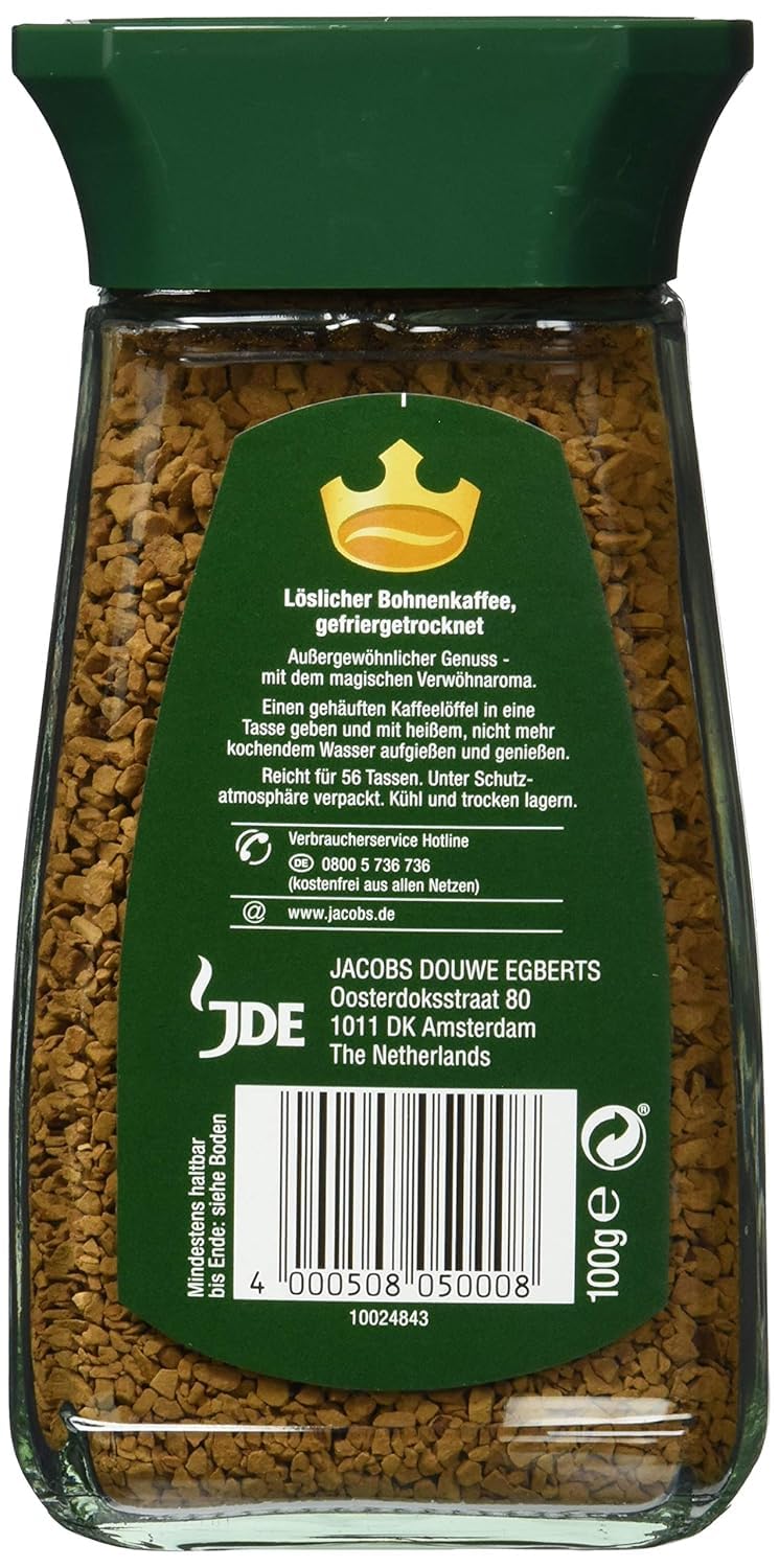 Jacobs Krönung Gold löskaffee vetro, 6 confezioni (6 x 100 ml)