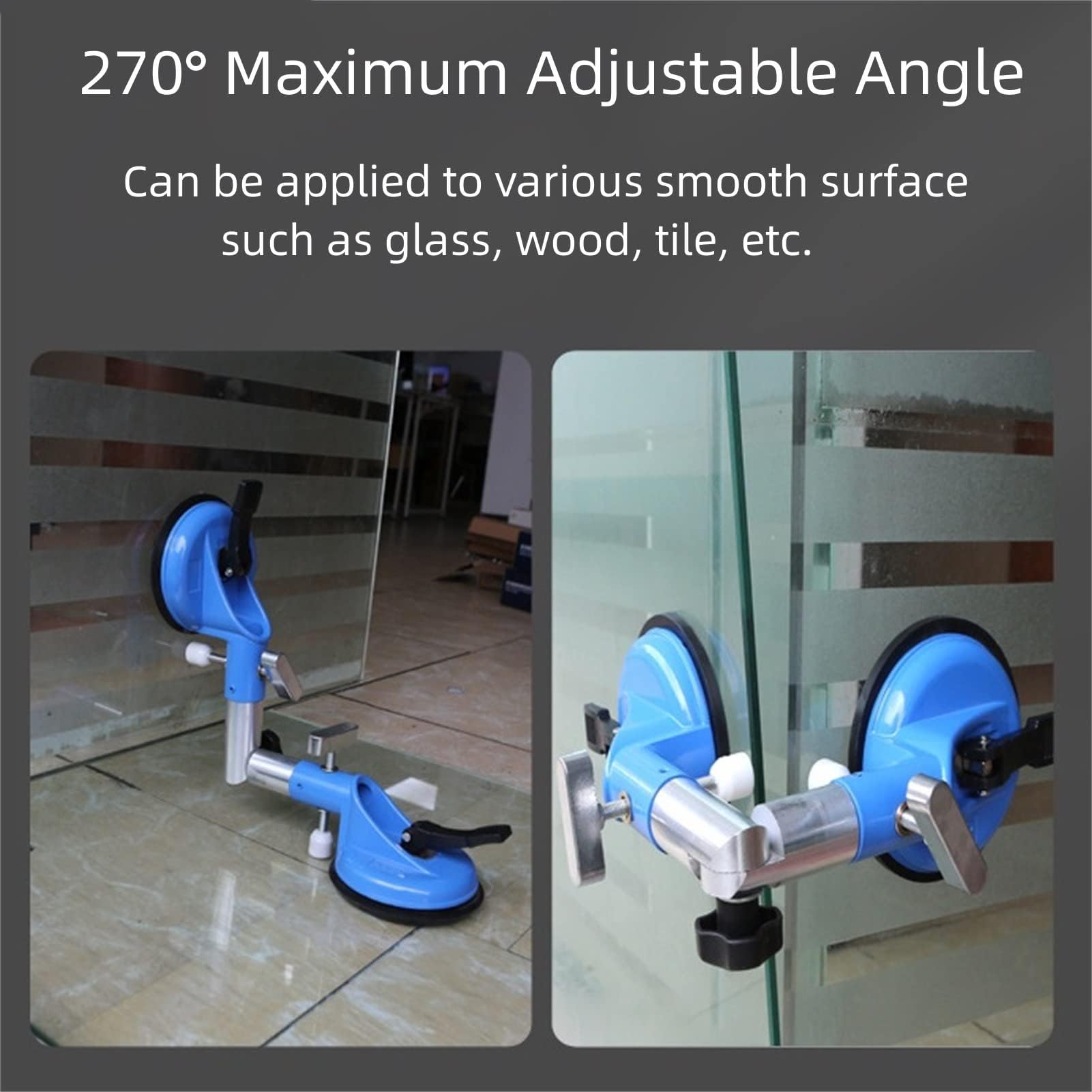 Ventosa de vidrio Extractor de Placa de Vacío Ajustable con Ventosa de Vidrio Extractor de Placa de Vacío con ángulo de Ventosa para Azulejos de Madera