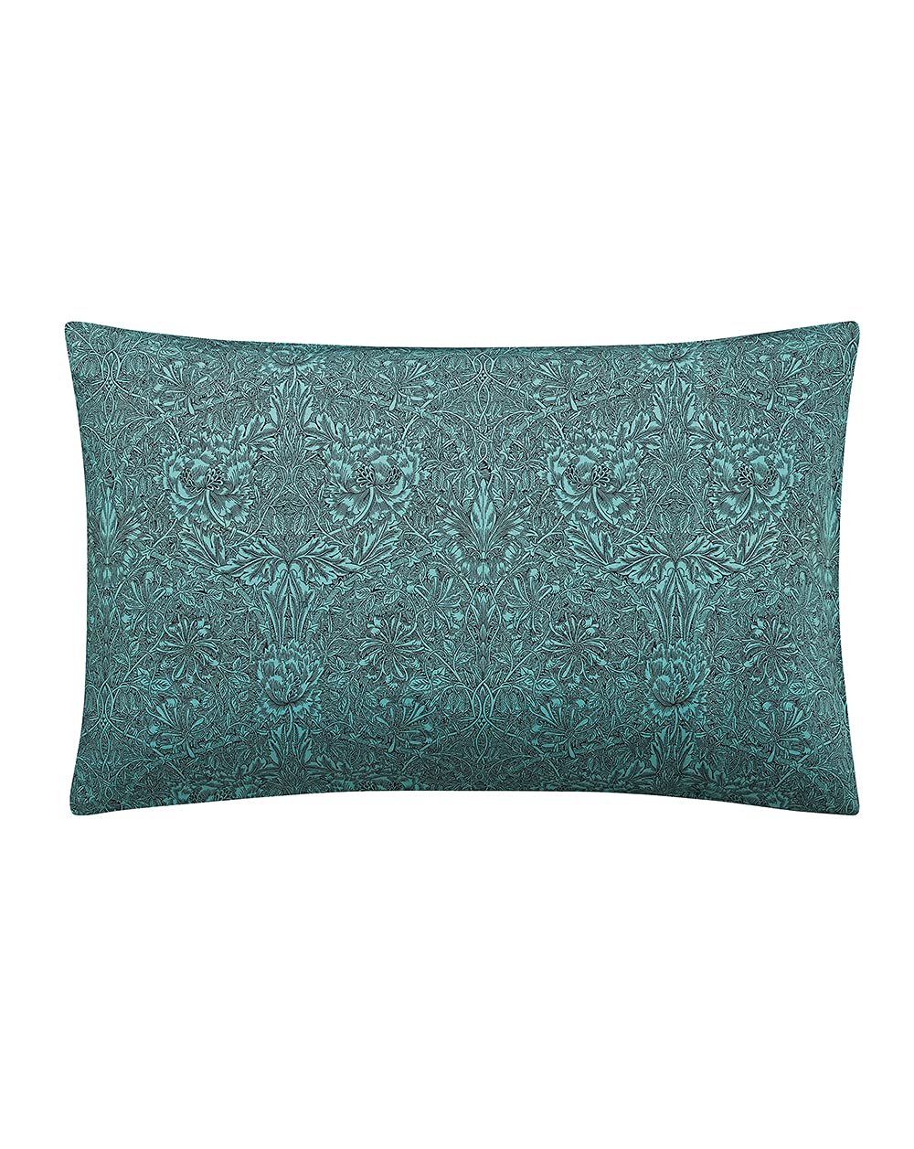 Morris & Co Teal 'Honeysuckle & Tulip' Standard Pillowcase Pair In | : Standard Pillow Case