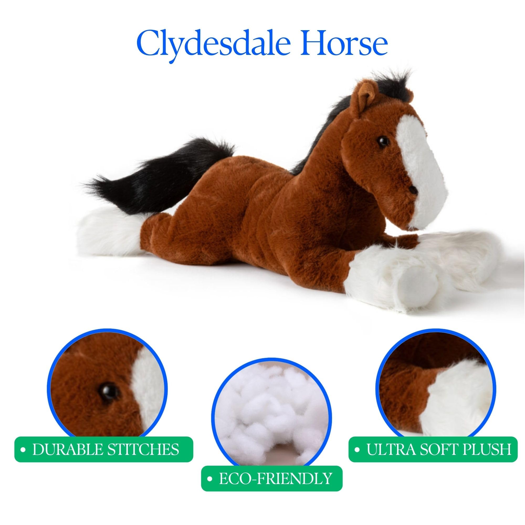 Amazon.co.jp: ふれあい動物園 クライズデール 馬のぬいぐるみ、子供へ