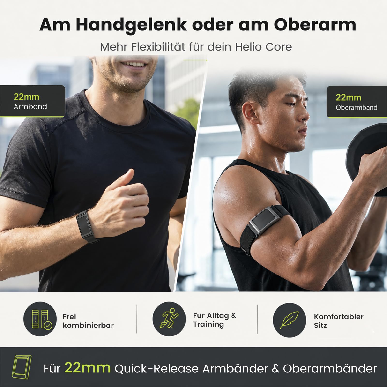 SimpleThings Ramka ochronna do Amazfit Helio Strap, metalowa ramka zamienna z przyłączem 22 mm, etui ochronne do Helio Strap Fitness Tracker