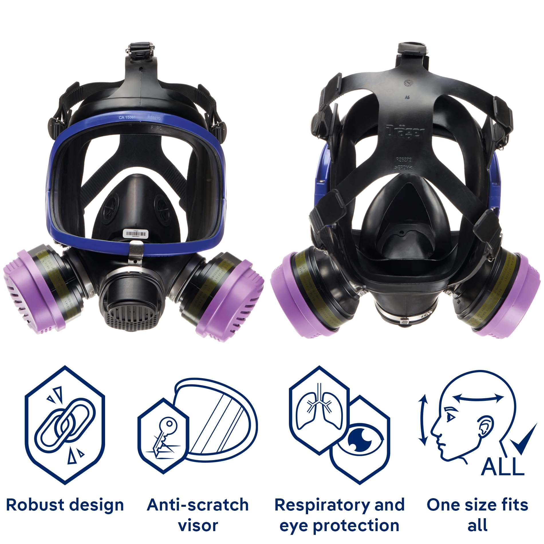 Dräger X-plore 5500 Respirator Mask - Full Face Protection -2 Dräger X-plore 5500 Respirator Mask - Full Face Protection -2