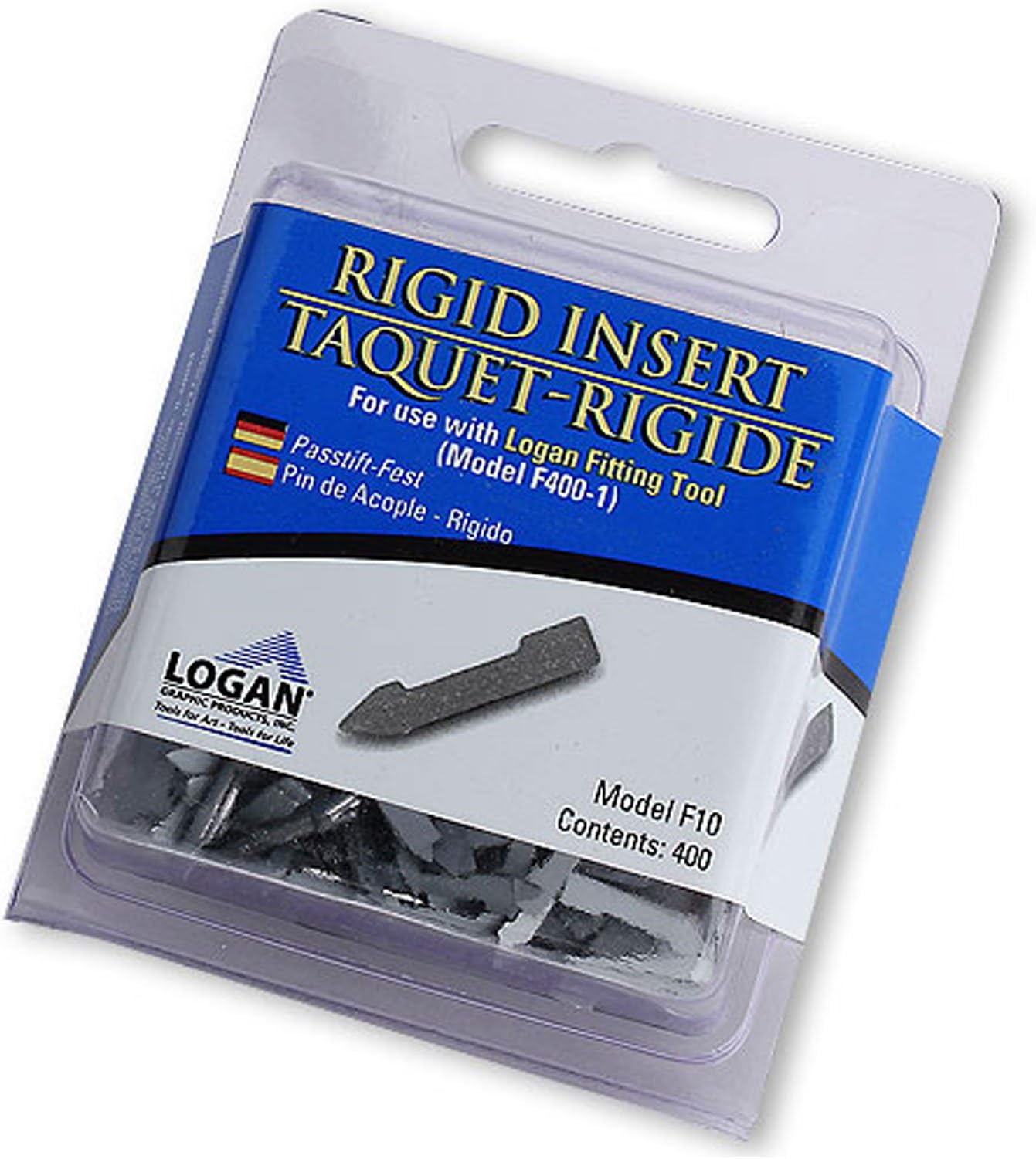 Logan Graphic Products Rigid Insert for Fitting Tool, Package of 400 (F10)