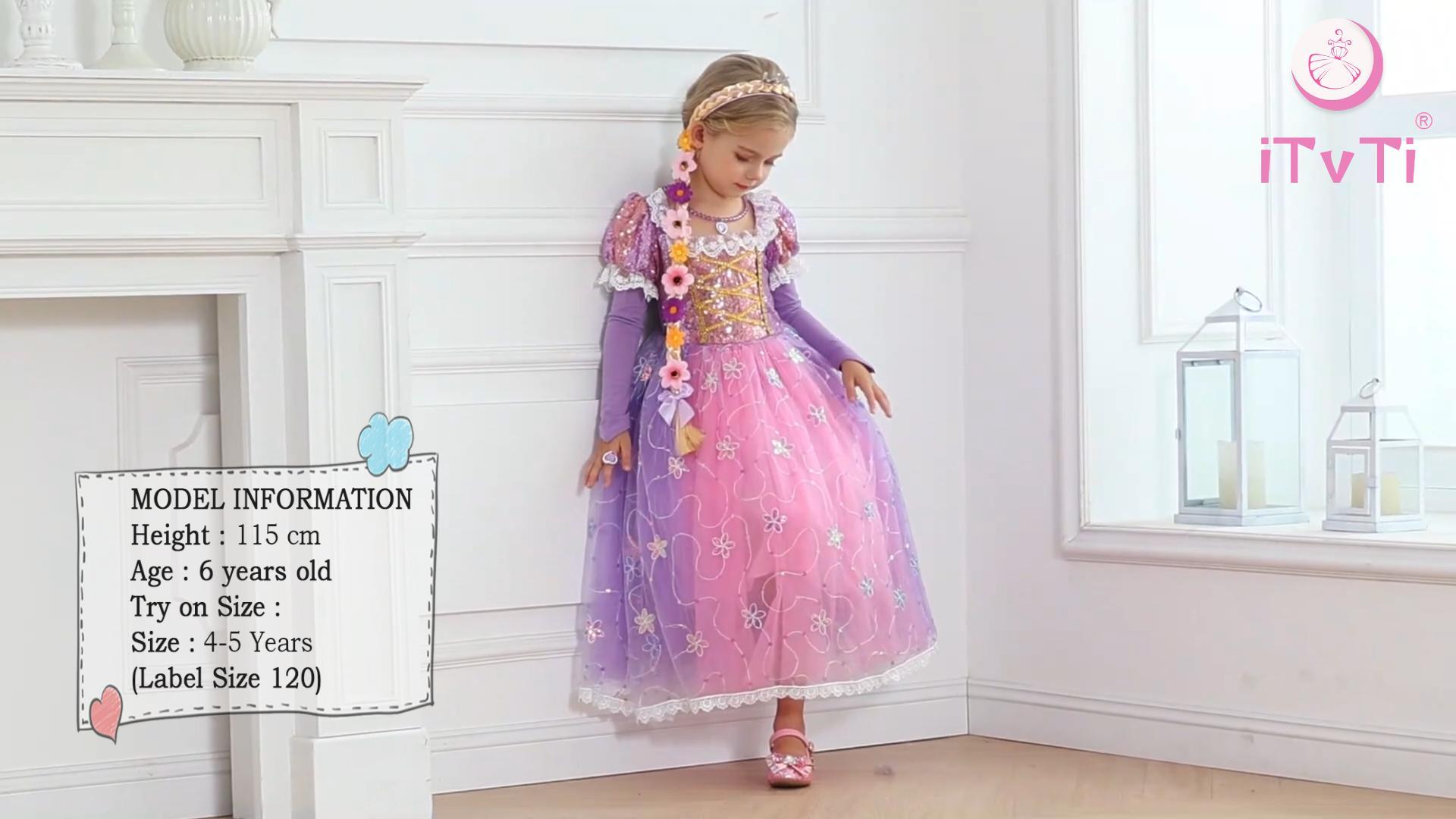Disfraz princesa morado para niñas pequeñas miniatura 7