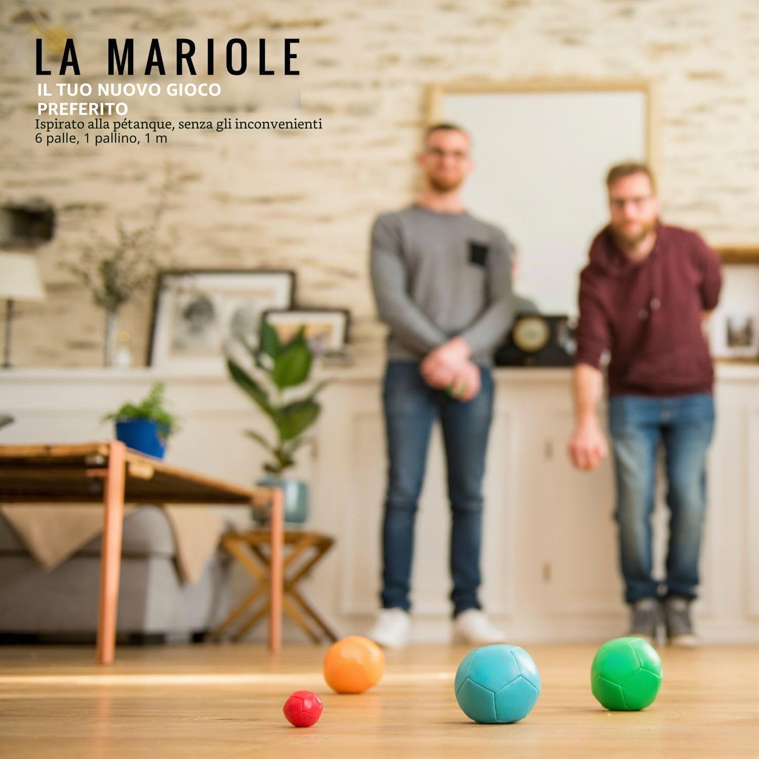LA MARIOLE - Set di palline da bocce per tutto il terreno, per interni ed esterni, confezione ufficiale V4