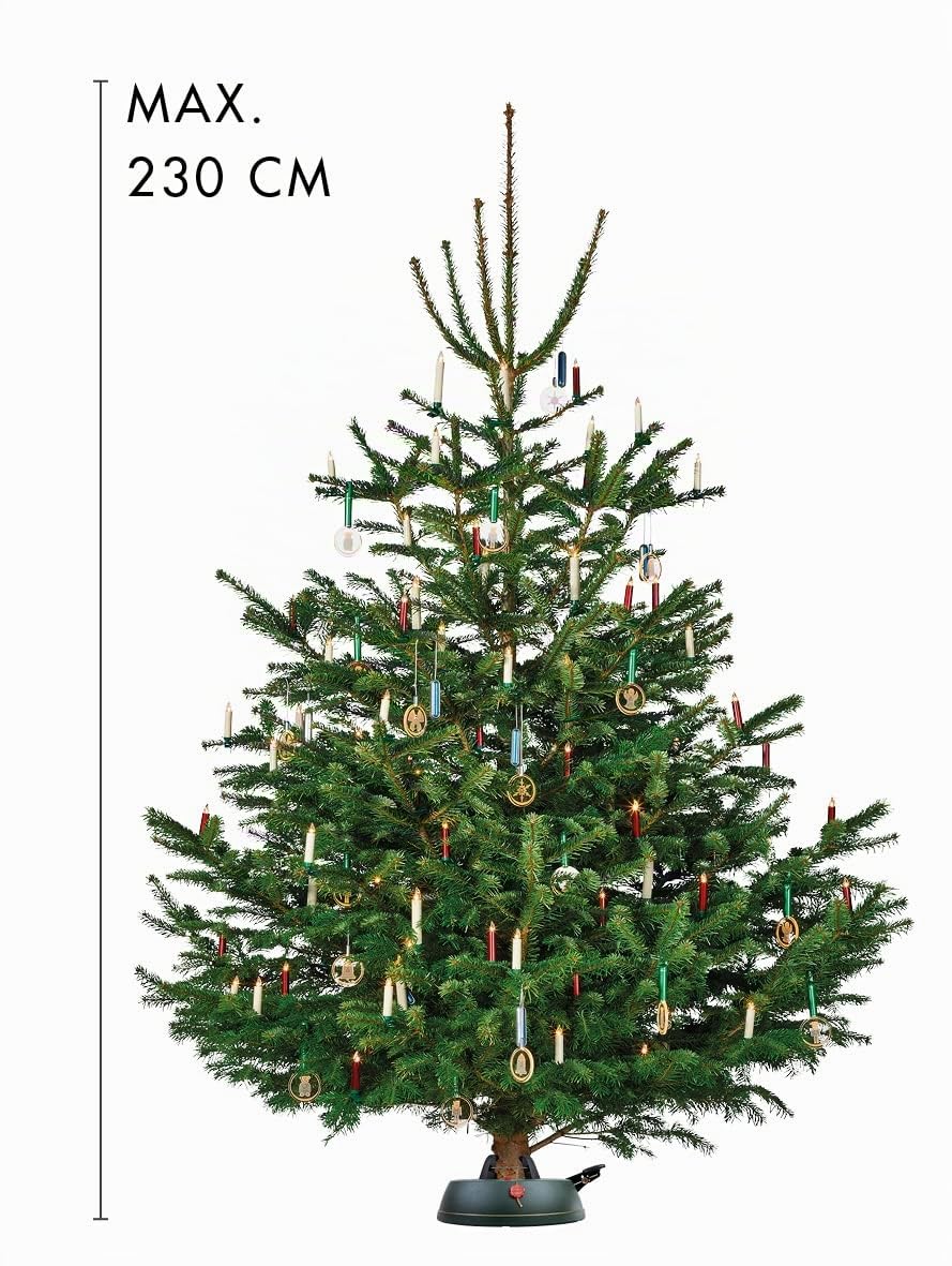 KRINNER® Comfort Grip S 94215 Pied de Sapin de Noël avec pédale à Cordage et réservoir d'eau de 3 l pour Hauteur d'arbre jusqu'à 2,3 m Fabriqué en Allemagne Vert Mat