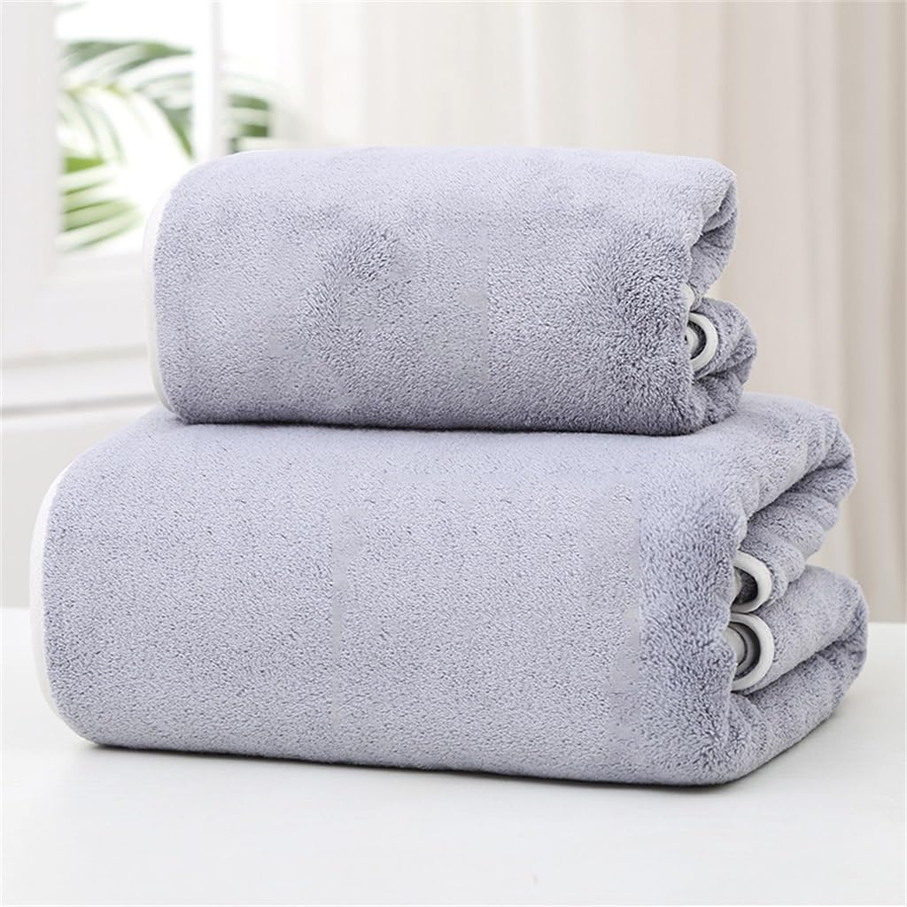 Serviette de toilette en microfibre gris argent 70x140 cm pour homme et femme