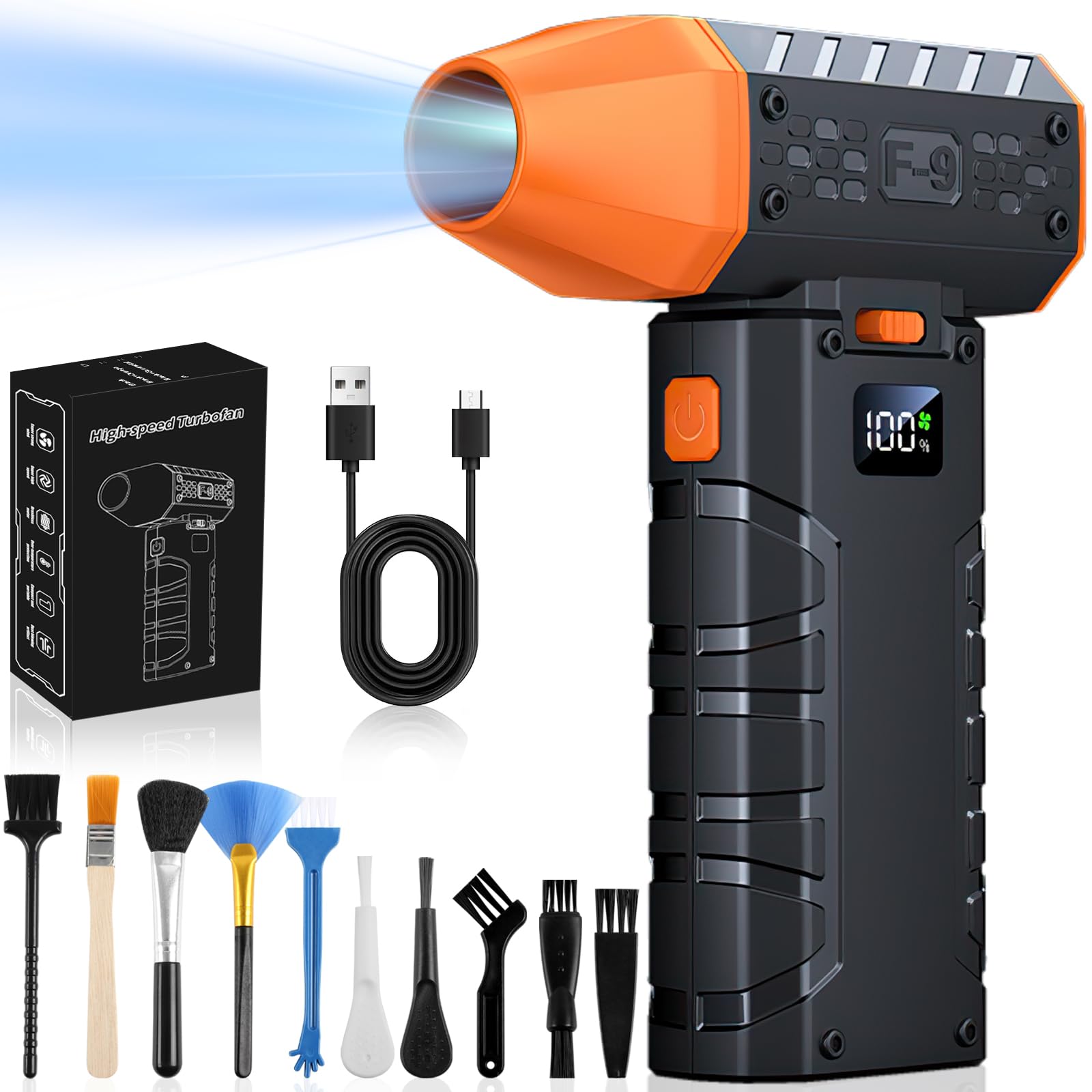 Compressed Air Duster, 130000 RPM Cordless Dust Blower With LED - View #4