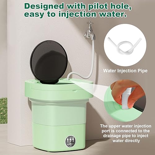 Miniatura 6 de Lavadora portátil, lavadora flotante mejorada de 8 litros de gran capacidad, limpieza rápida y profunda, adecuada para apartamentos, dormitorios,