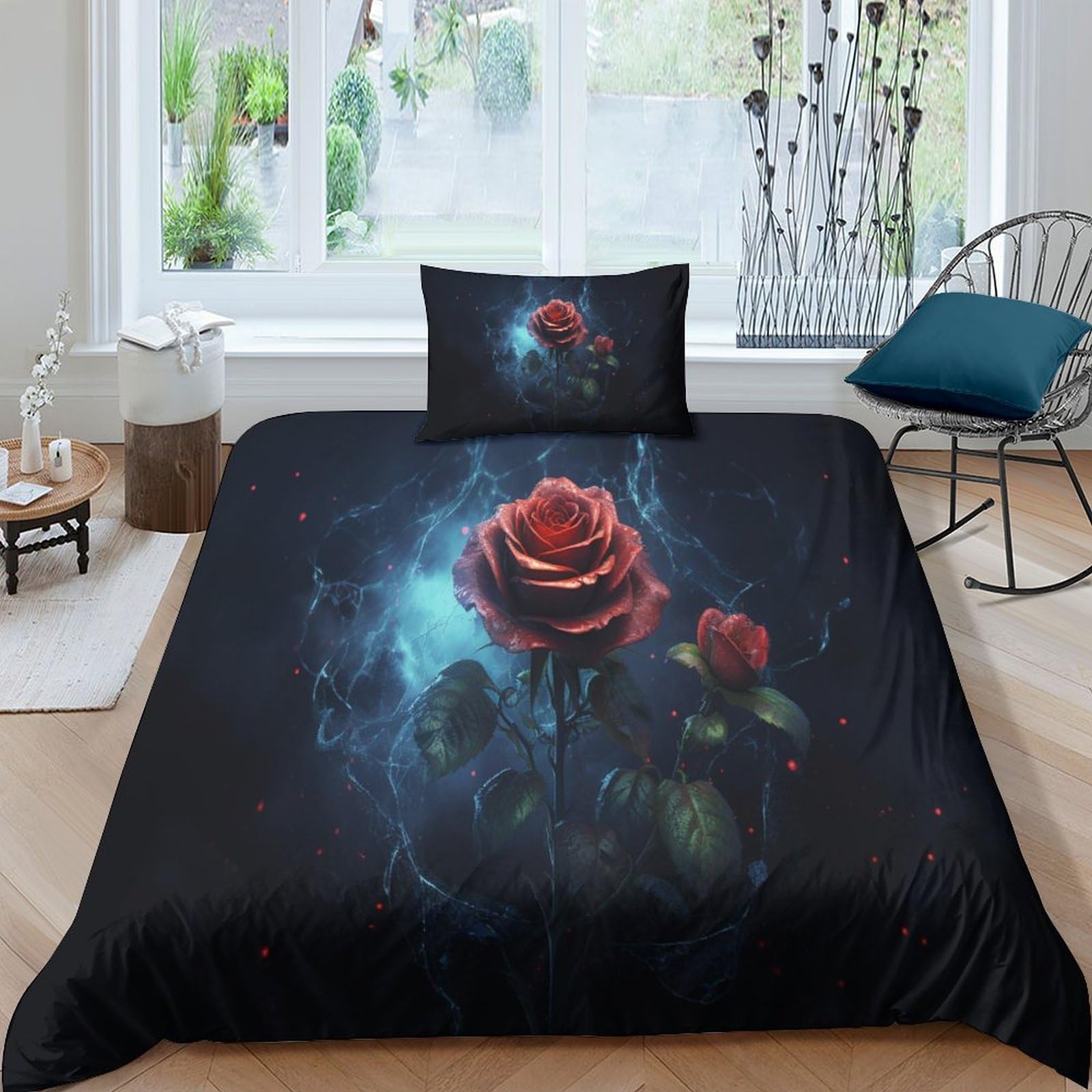Set di biancheria da letto con stampa 3D, con copripiumino e federa, morbido, per bambini e ragazzi, per camera da letto, copriletto, per letto singolo (135 x 200 cm)