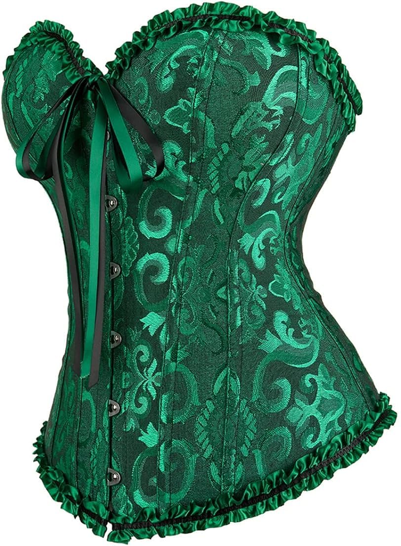 NIYIGEJI Damski koronkowy gorset z fiszbinami gorset bielizna bodyshaper top XS-6XL