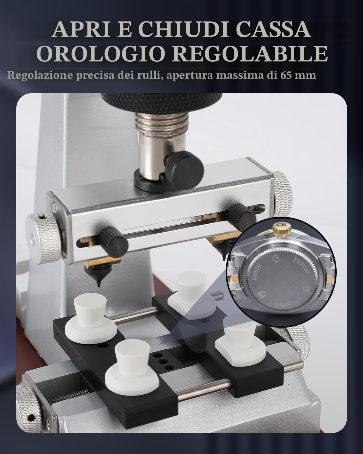 Apricassa per Orologio 5700, Professionale Orologio Apriscatole Orologio da Polso con Apertura Posteriore con 6 Fusi Accessori, Riparazione Orologiaio Per Orologi Apertura E
