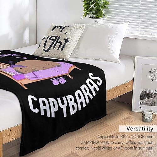 Miniatura 4 de Capybara - Manta con estampado de Just A Girl Who Loves Capybaras para sofá, decoración de sofá, suave y acogedora, manta de franela de felpa para