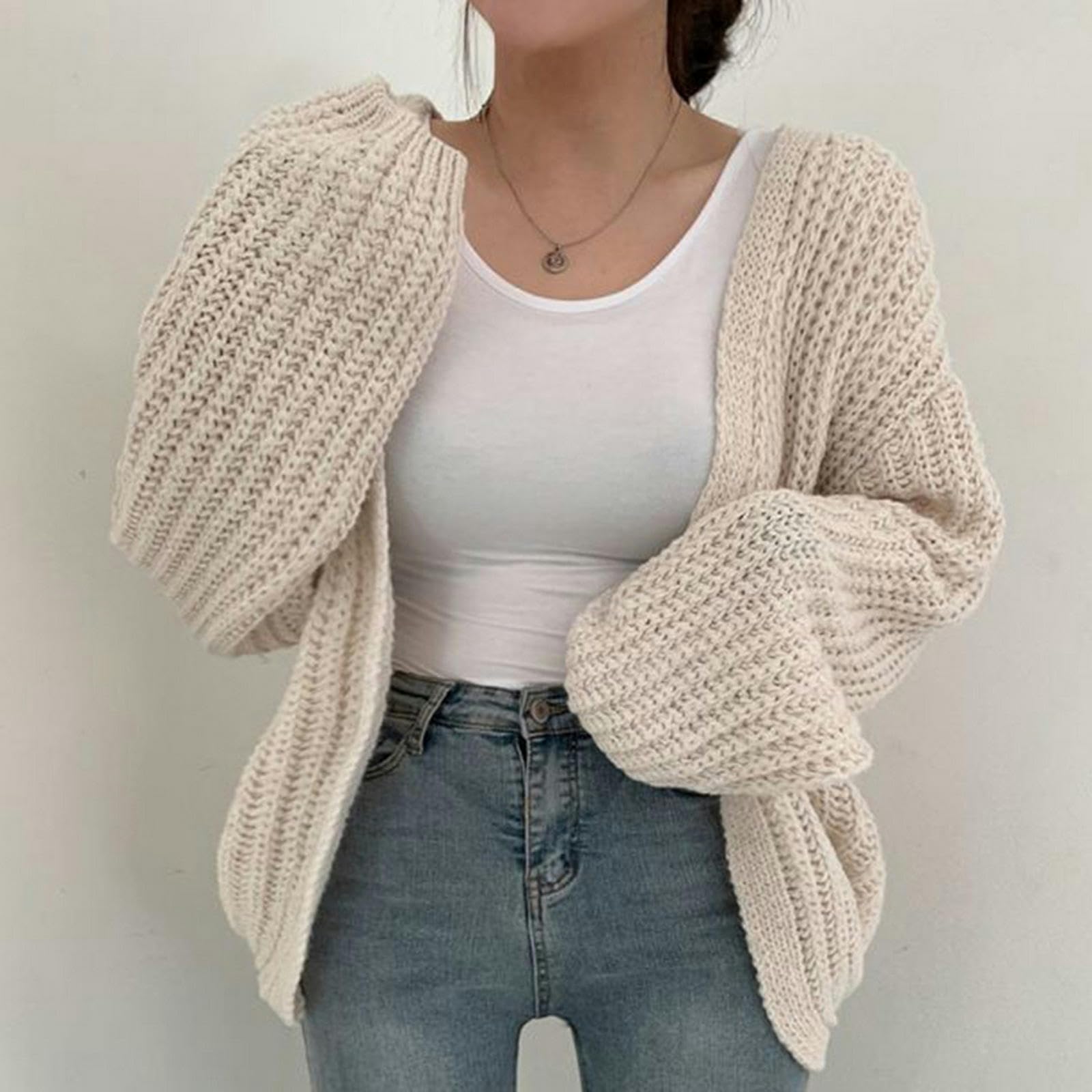 TEidea Rebeca Mujer Verano Vintage Harajuku Lantern Manga Cárdigan para Mujeres, Tops De Moda Calles De Otoño Casuales, Estilo Perezoso-Negro-Talla Única
