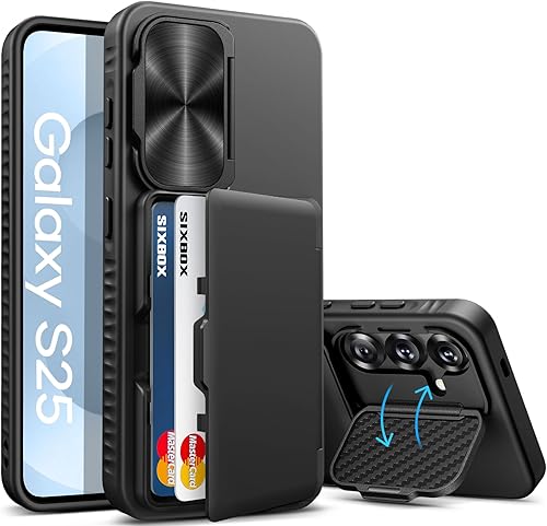 Miniatura 45 de Funda para iPhone Air con soporte para tarjetas, soporte integrado y cubierta para lente de cámara, a prueba de golpes, de silicona resistente a