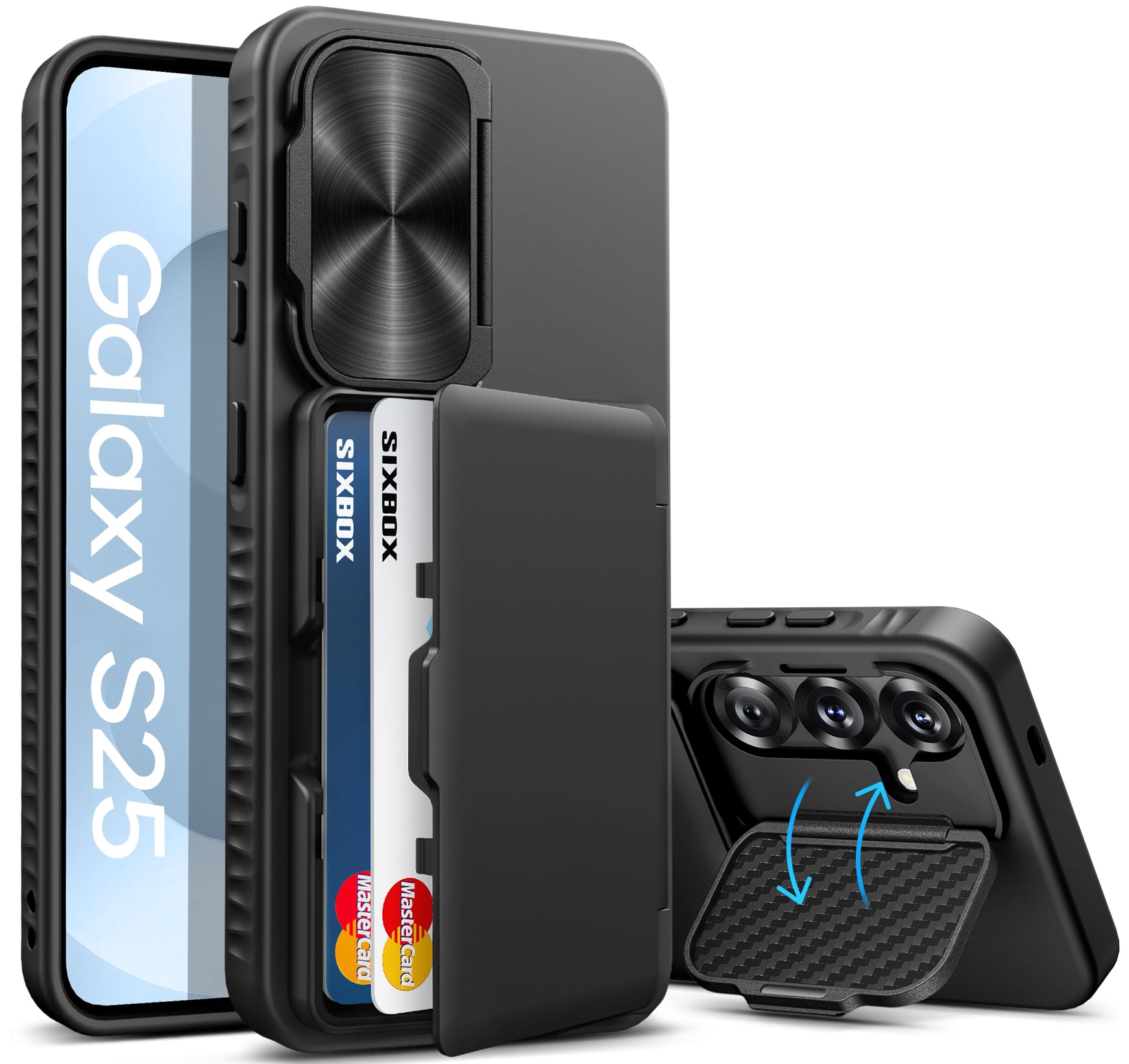 Amazon.com: SIXBOX for Samsung Galaxy S25 Case Wallet, Built-in