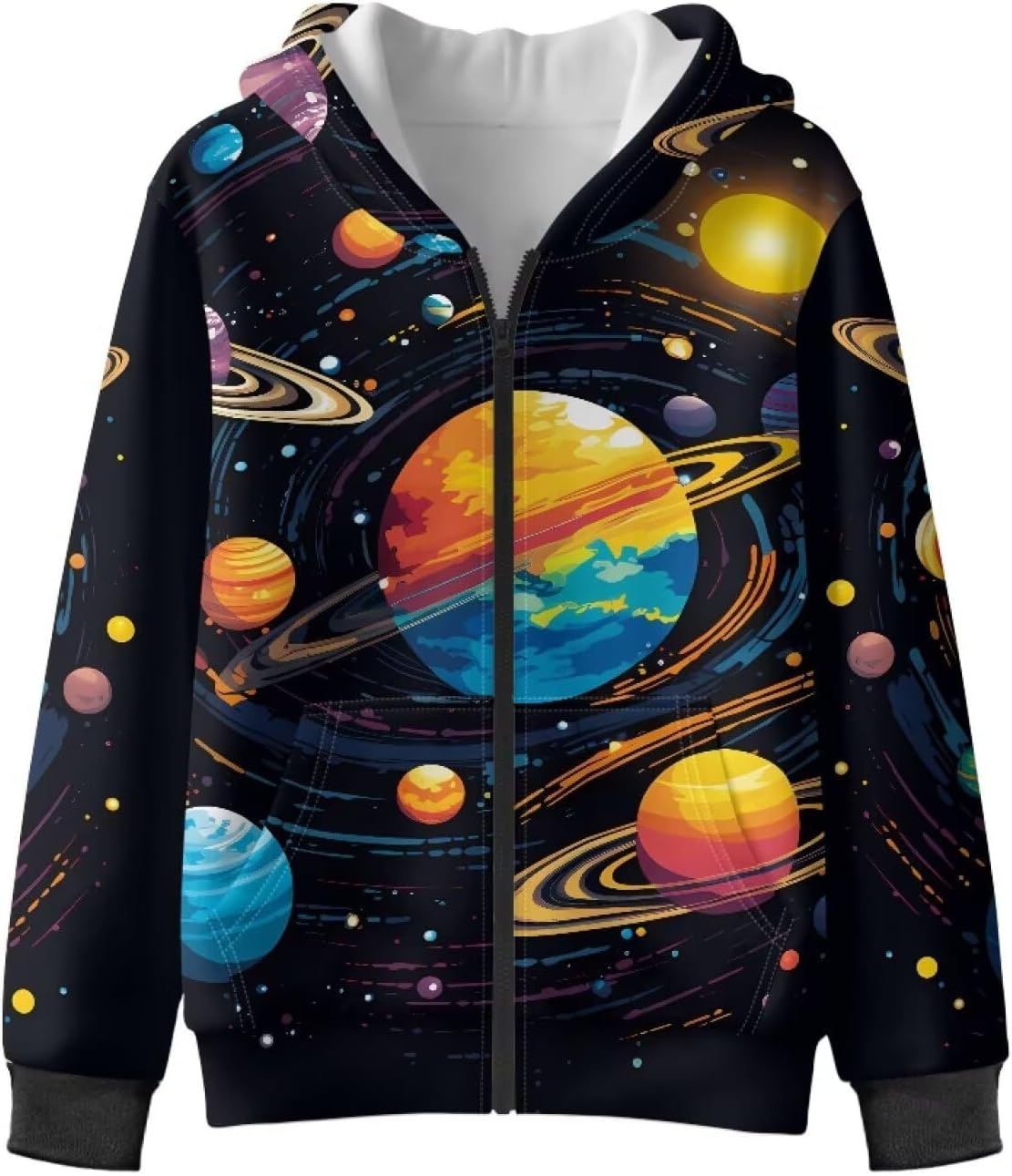 Zipper Up Hooded Sweatshirt for Boys 6-16Y Warm Fleece Lined Hoodies Long Sleeve Winter Jackets Sports Coat