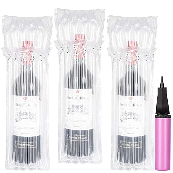 Wine Bottle Travel Protector Bags, 30 Pieces Bubble Cushion Wrap Sleeves for Luggage, Airplane Travel, Transport, Inflatable Bag for Wine, Safety Shipping of Glass Bottles with Free Pump(2.8 x 13.8)