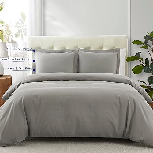 Miniatura 2 de Funda de edredón tamaño King 100% algodón, hecha en Egipto, suave de 400 hilos para ropa de cama tamaño King, juego de edredón y fundas de almohada