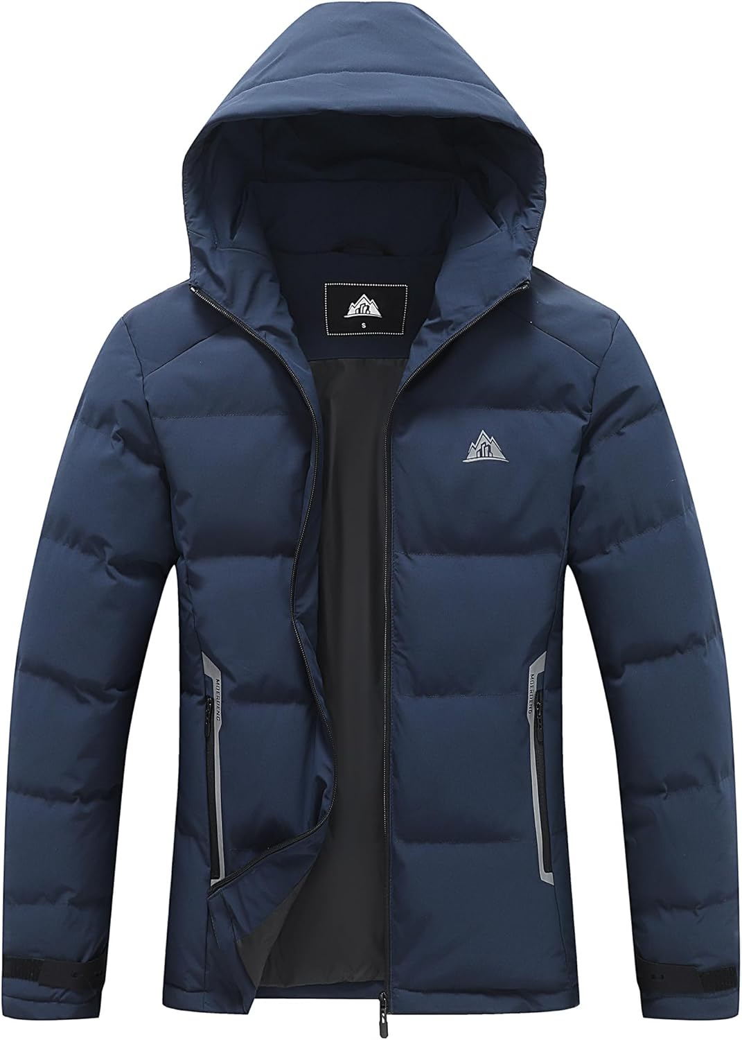 MOERDENG Women's Lightweight Full-Zip Puffer Jacket with Hood Quilted Warm Winter Coat Water Resistance Winter Jacket