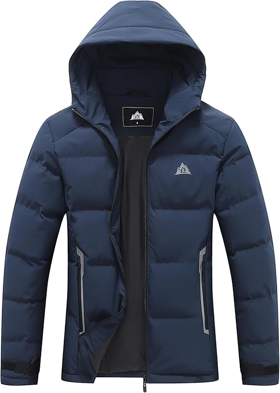 campera acolchada con capucha MOERDENG para mujer, ligera, acolchada, con cremallera completa, abrigo de invierno cálido, resistente al agua, campera de invierno