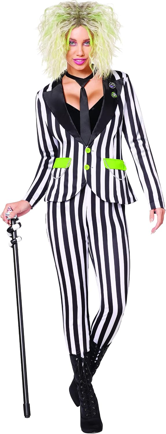 Spirit Halloween Beetlejuice Adult Suit Costume | Officially Licensed | TV and Movie Costume | Beetlejuice Cosplay
