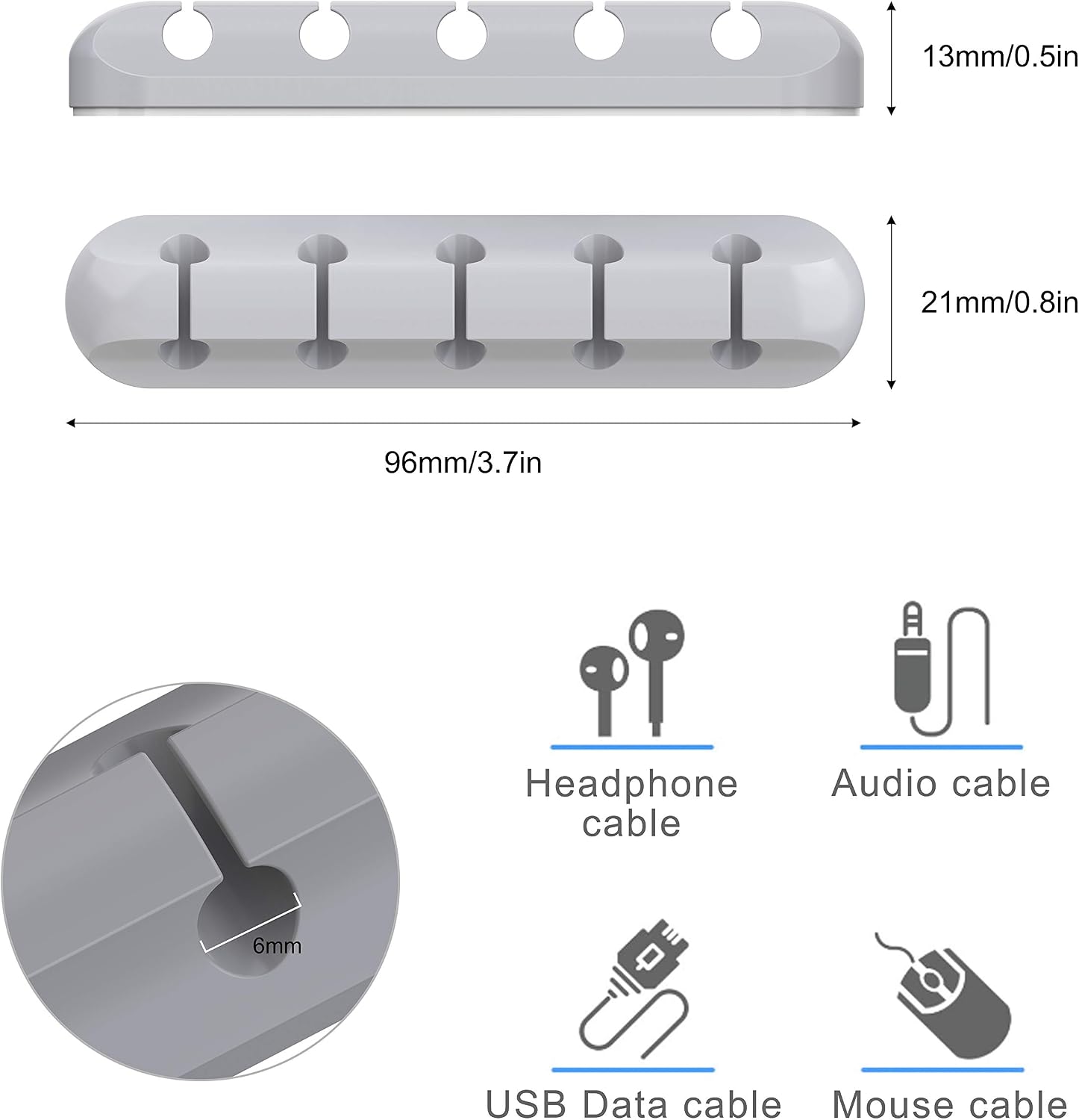SOULWIT Cable Holder Clips, 3-Pack Cable Management Cord Organizer Clips Self Adhesive for Desktop USB Charging Cable Nightstand Power Cord Mouse Cable Wire PC Office Home