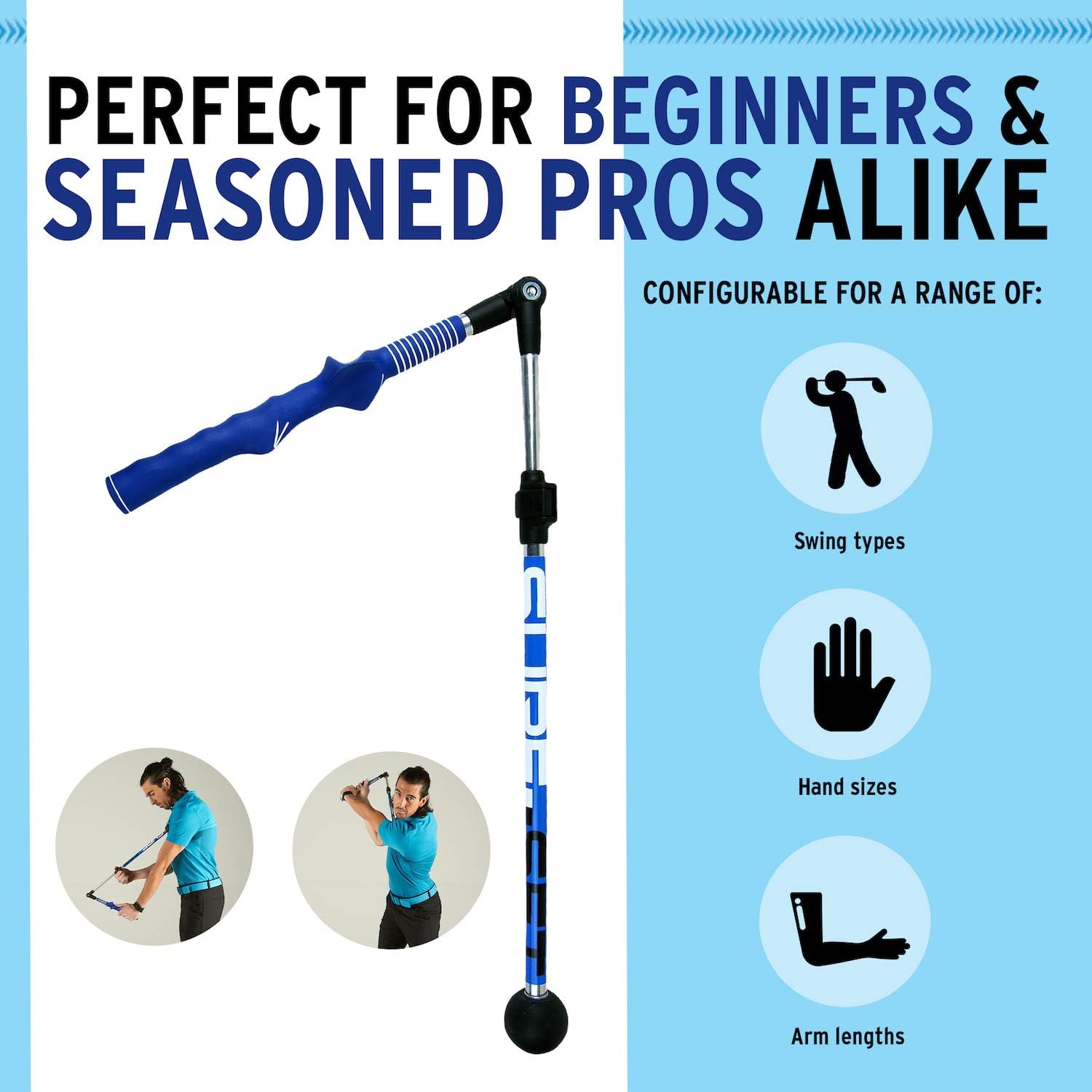 Sure-Set Golf Swing Trainer Aid (Right-Handed)– Adjustable, Portable Golf Training Aid to Improve Hinge, Forearm Rotation, Shoulder Turn – Lightweight, Durable Golf Trainer with Ergonomic Grip: Sports & Outdoors