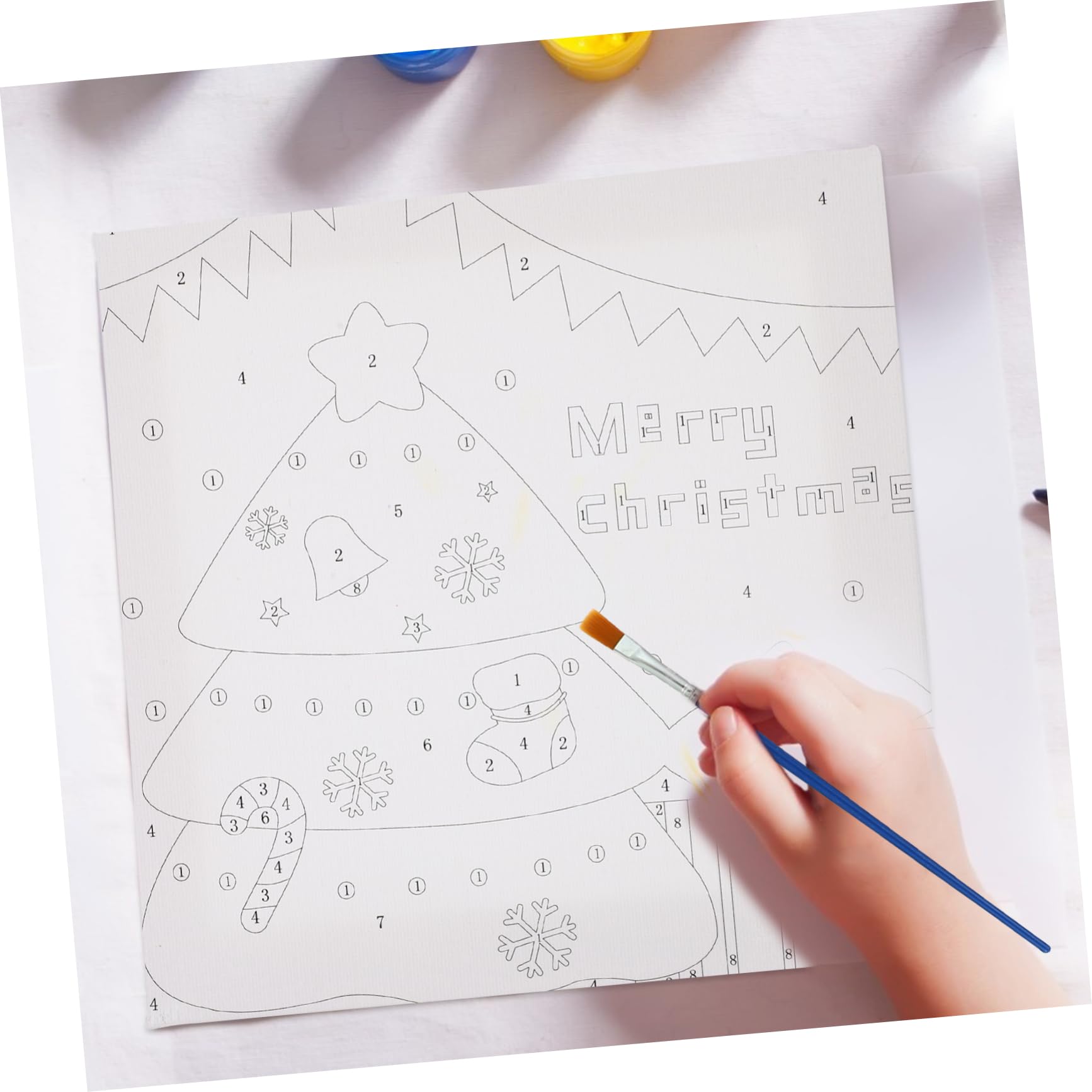 VICASKY Pittura Digitale Natalizia Per Ragazzo Ragazza Kit Con Tela Alta Qualità Sicuro e Facile Da Usare Per Decorazioni Natalizie e Attività Creative