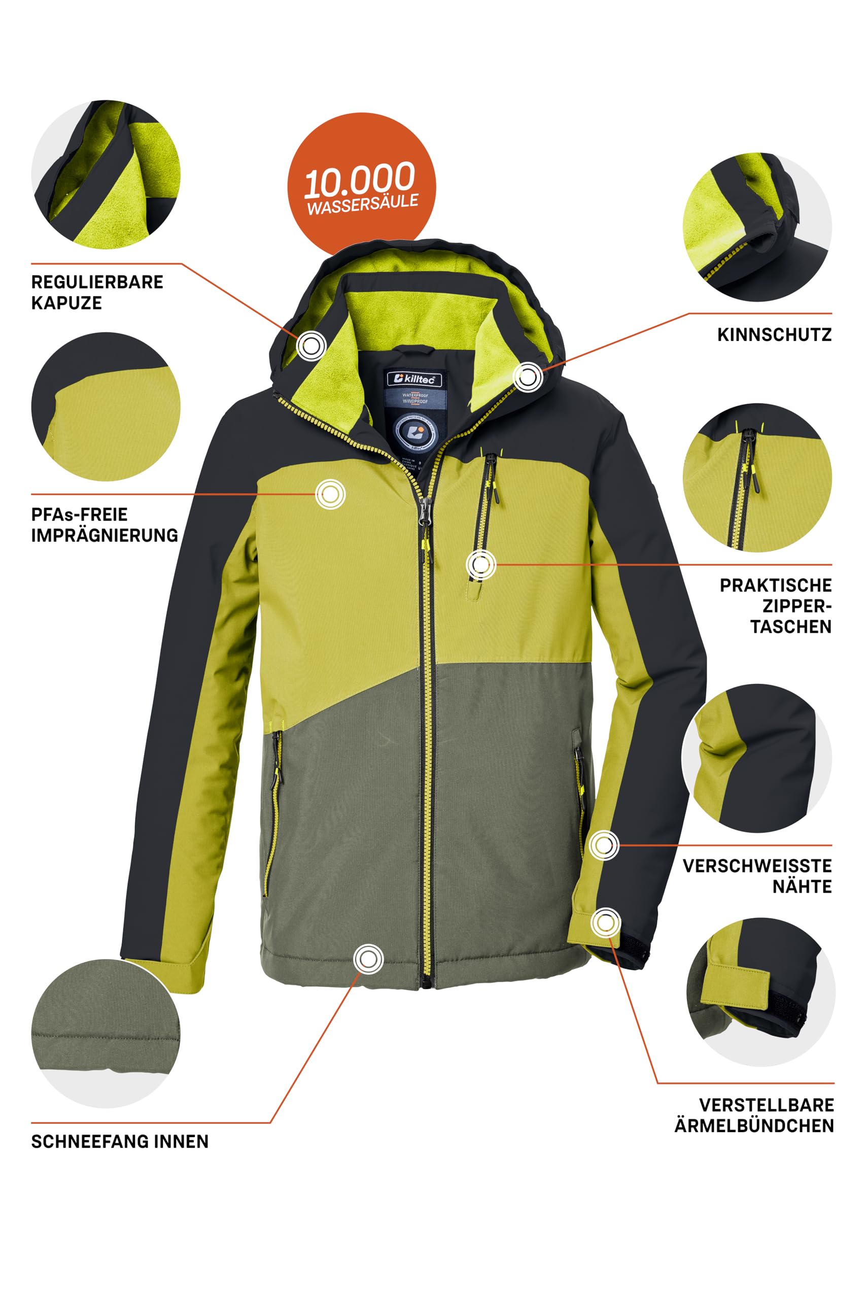 Killtec Kow 370 Bys Jckt Chaqueta funcional/chaqueta de exterior con capucha y protección contra la nieve Niños