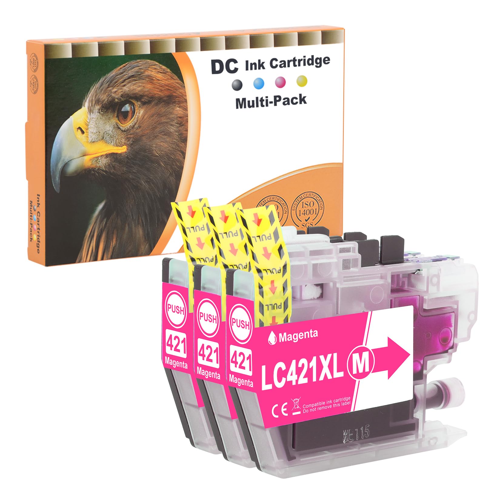 D&C Druckerpatronen Kompatibel Für Brother LC421 XL – 6er Pack (Cyan, Magenta, Gelb), Für DCP-J1050DW & Mehr