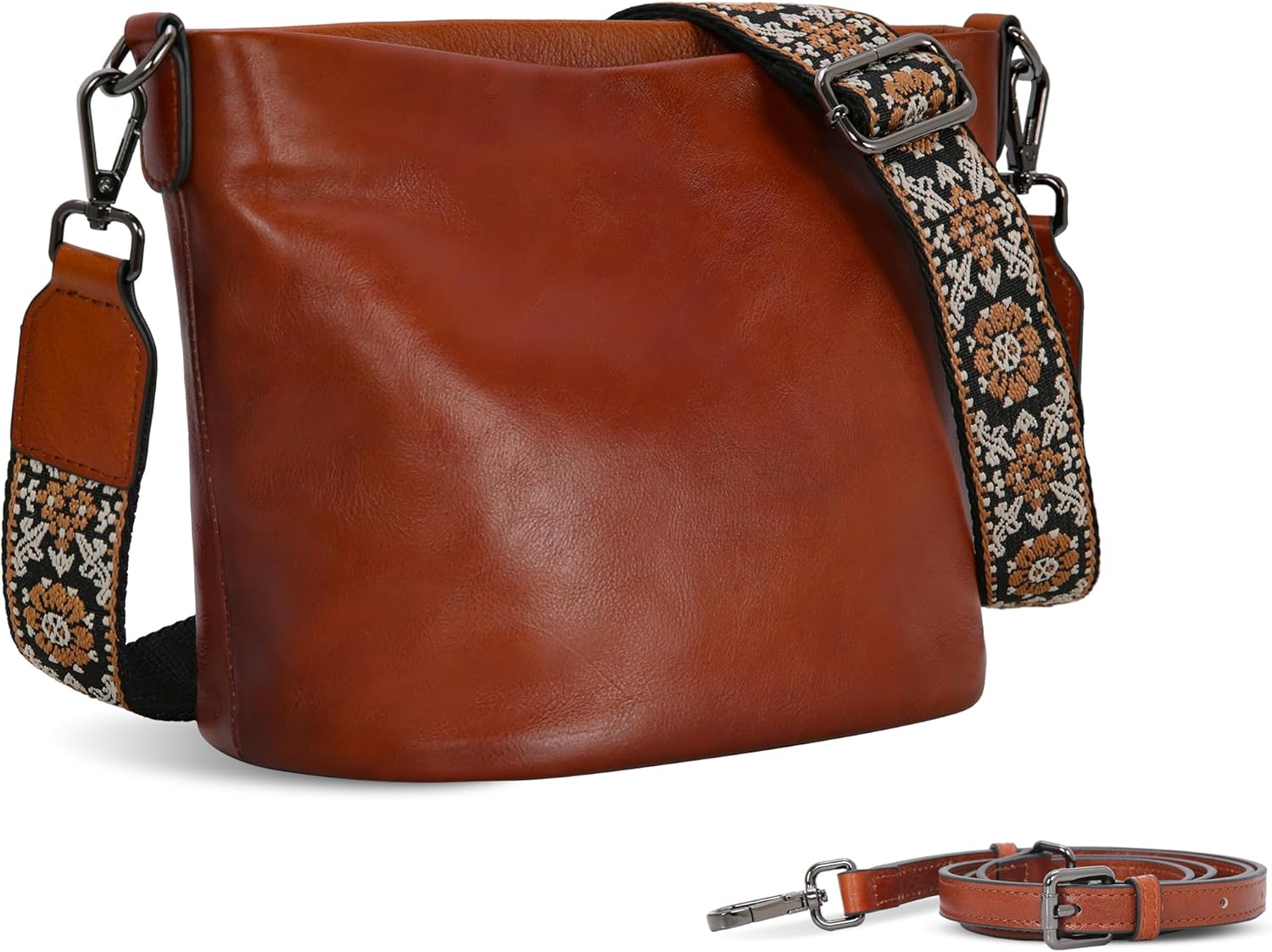 Iswee Genuine Leather Purses for Women Vintage Crossbody Bag Women’s Shoulder Handbags Designer Hobo Purse