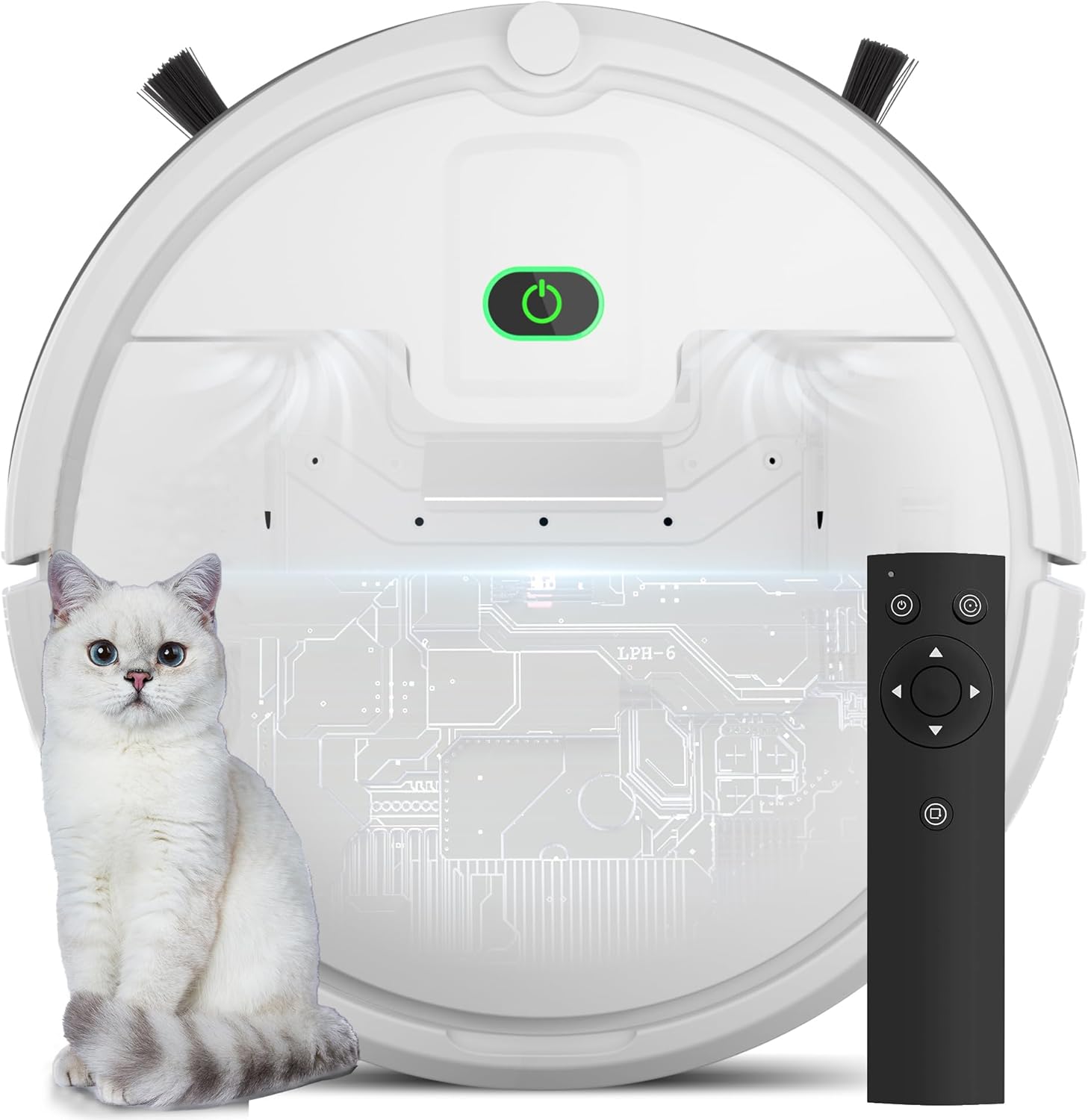 Robot Vacuum Cleaner, 2900Pa Powerful Sunction Robot Vacuum with Remote Control,Automatic Self-Charging,Long Run Time,Slim&Quiet Robotic Vacuum Cleaner for Low-Pile Carpet Pet Hair