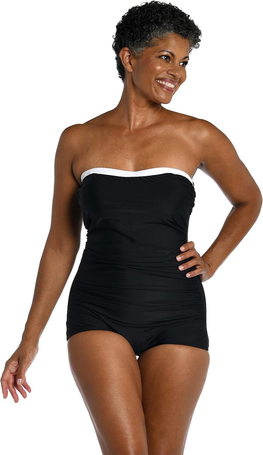 Solid Bandeau Girl Leg One Piece - Image 3