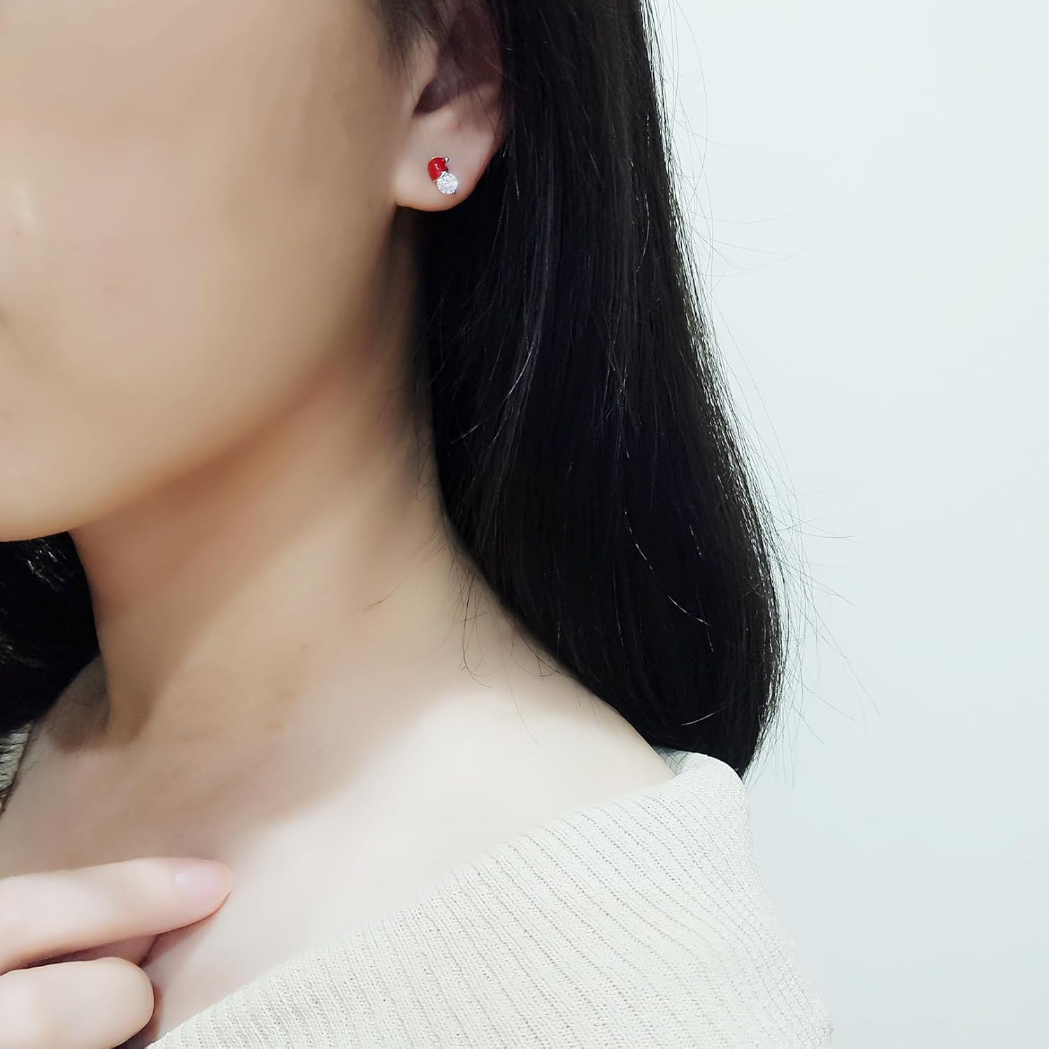 Christmas Earrings for Women Crystal Santa Christmas Hat Earrings Red Santa Claus Hat Stud Earrings Fashion Xmas Holiday Earring Jewelry Gift for Women - Image 4