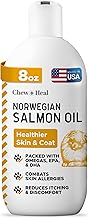 Salmon Oil for Dogs - Premium Fish Oil for Skin and Coat Health - Omega 3 Supplement - Supports Itchy Skin - 8 oz Liquid - Norwegian Dog Salmon Oil - Essential Dog Supplement