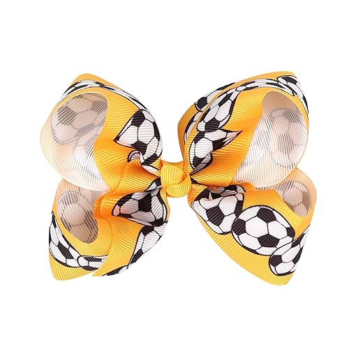 Miniatura 10 de Pinzas para el pelo con lazo de fútbol, accesorios para el cabello para niñas (FJ27) (azul E)