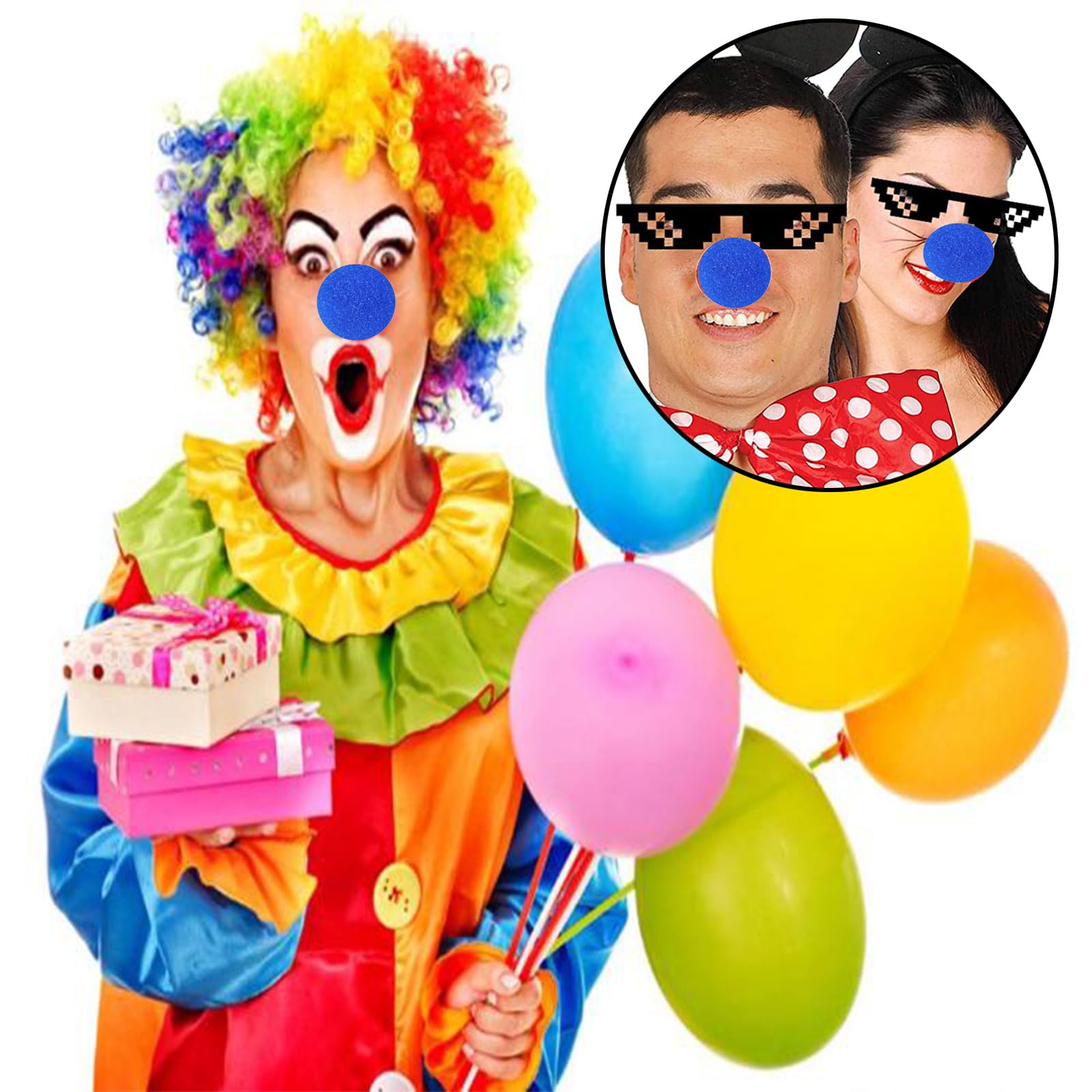 30 Pezzi Naso Blu da Clown, Schiuma per Il Naso da Clown, Naso Cosplay, Ottimo per La Giornata Del Naso, Feste di Famiglia, Circo, Danza e Halloween(Blu)