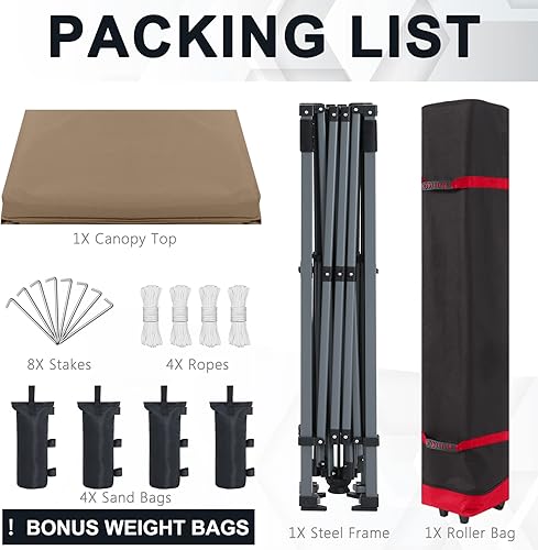 Miniatura 6 de COOSHADE - Tienda de campaña plegable con patas rectas, refugio de protección solar instantánea, genial cabaña portátil