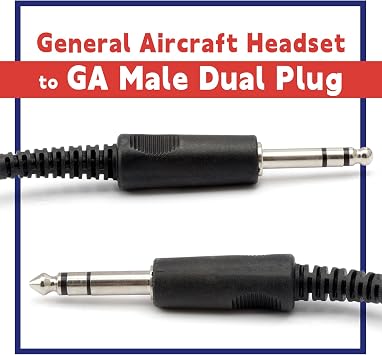 Upgraded Aviation Headset Adapter Cable for Airbus XLR 5Pin Connector to General Aviation GA Twin Plug Female Jack Pilot Aviation Headphone Cable Black