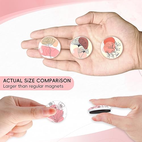 Miniatura 3 de DARUITE Imanes de vidrio para nevera, 12 unidades, imanes fuertes para adultos, imanes pequeños para nevera, lindos imanes para pizarra, oficina,