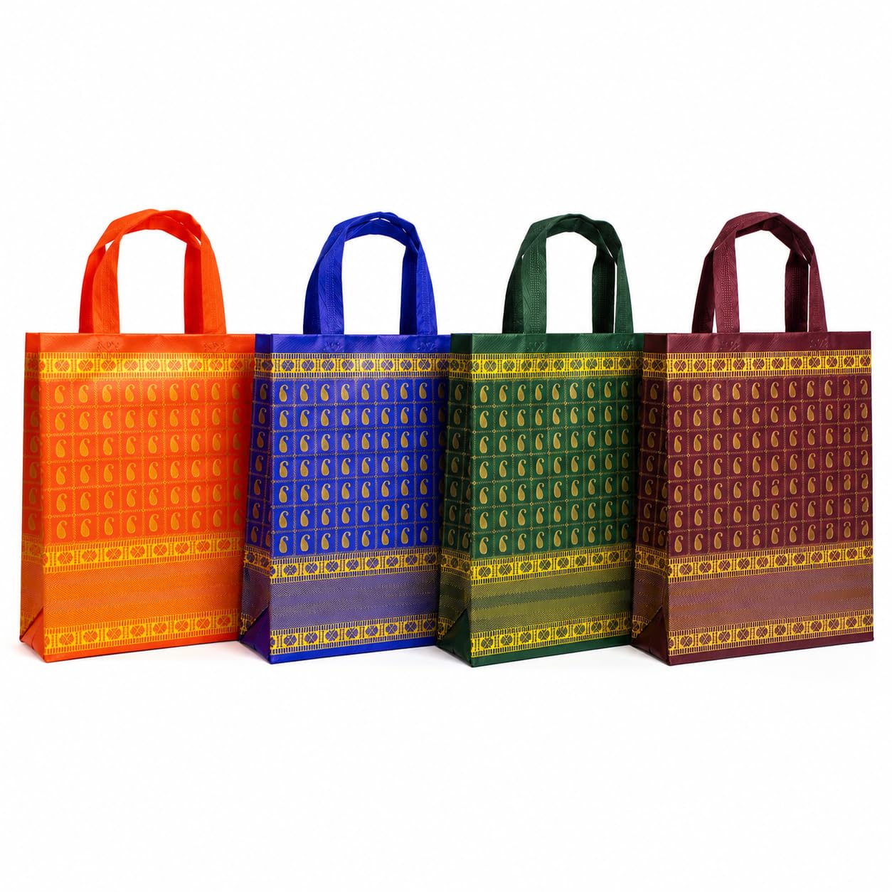 Anbali - Glossy Metallic Laminated Non-Woven Reusable return Gift Bags | Party Gift bags (Dotted Square, Small Pack of 25)-image-19