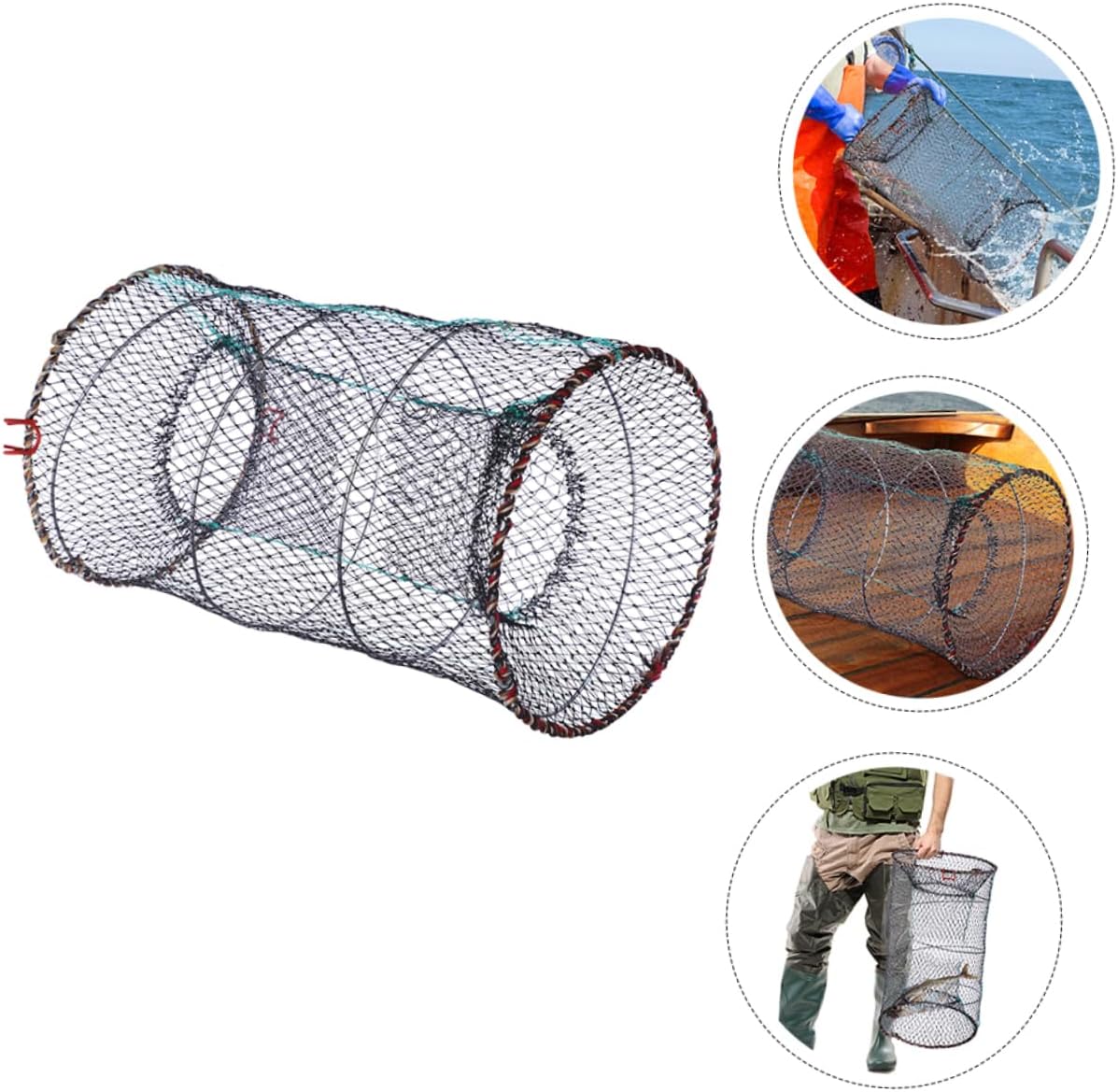 2pcs Multi-Function Fishing Traps Portable Lobster Trap Bait Saltwater Freshwater Easy to Use Net