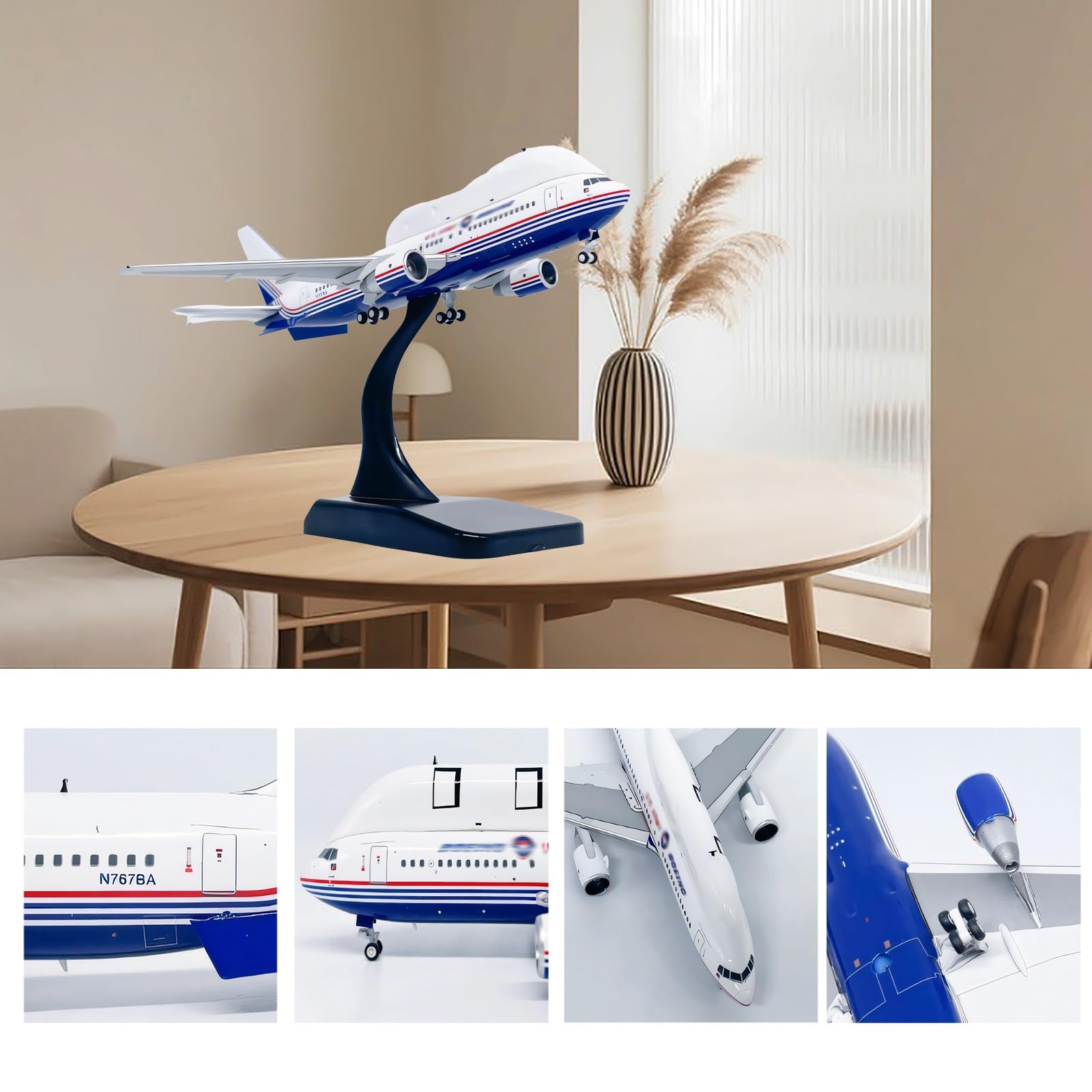 Replica collezione lega pressofusa autentica modello aereo B767 degli Stati Uniti in scala 1:400 con supporto espositivo, decorazione scrivania, regalo aviazione perfetto for collezionisti